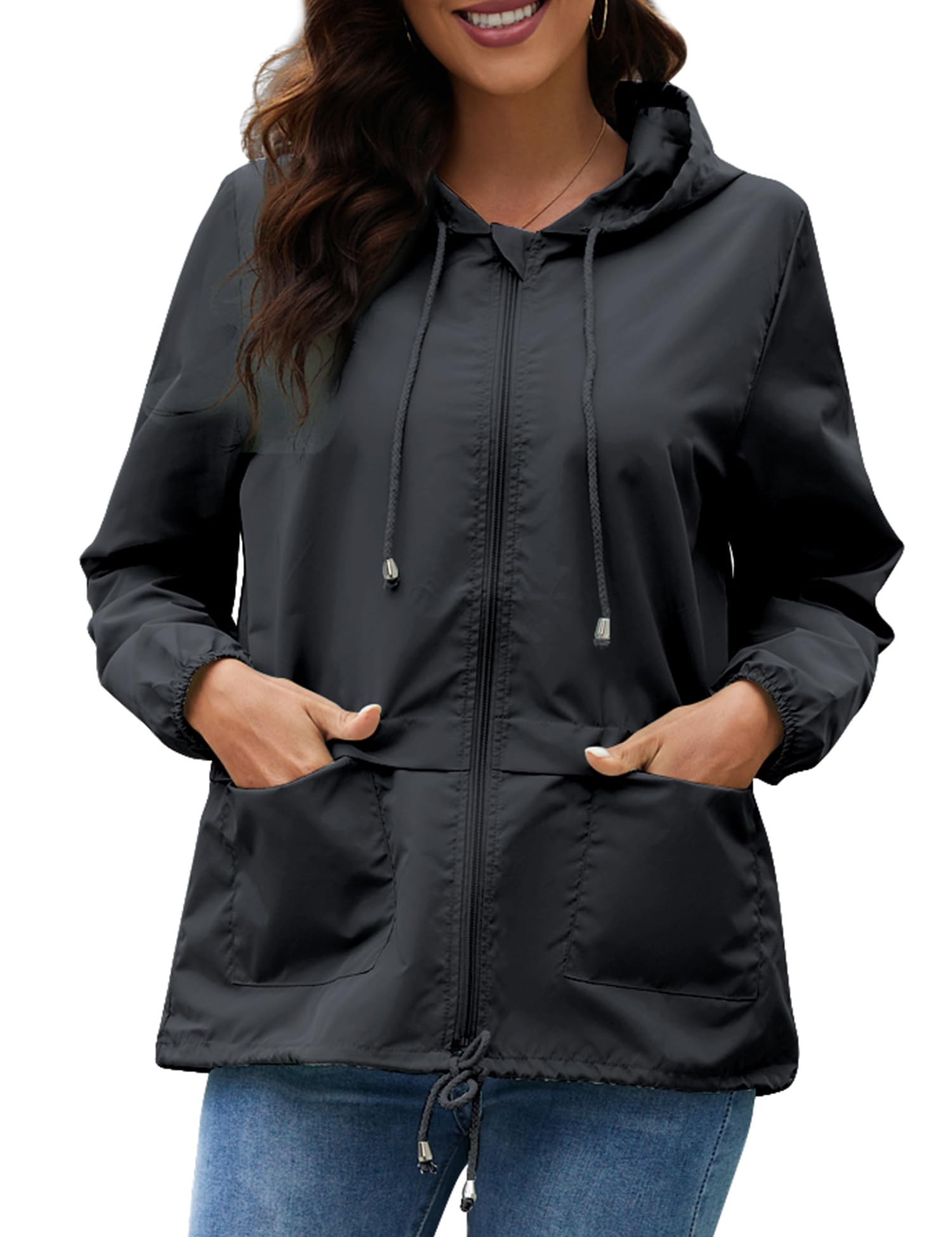 Waterproof Lightweight Women's Raincoat Windbreaker with Hood - Outdoor Trench Coat for Rainy Weather (Sizes S-XXL) | Perfect for Hiking, Commuting & Travel