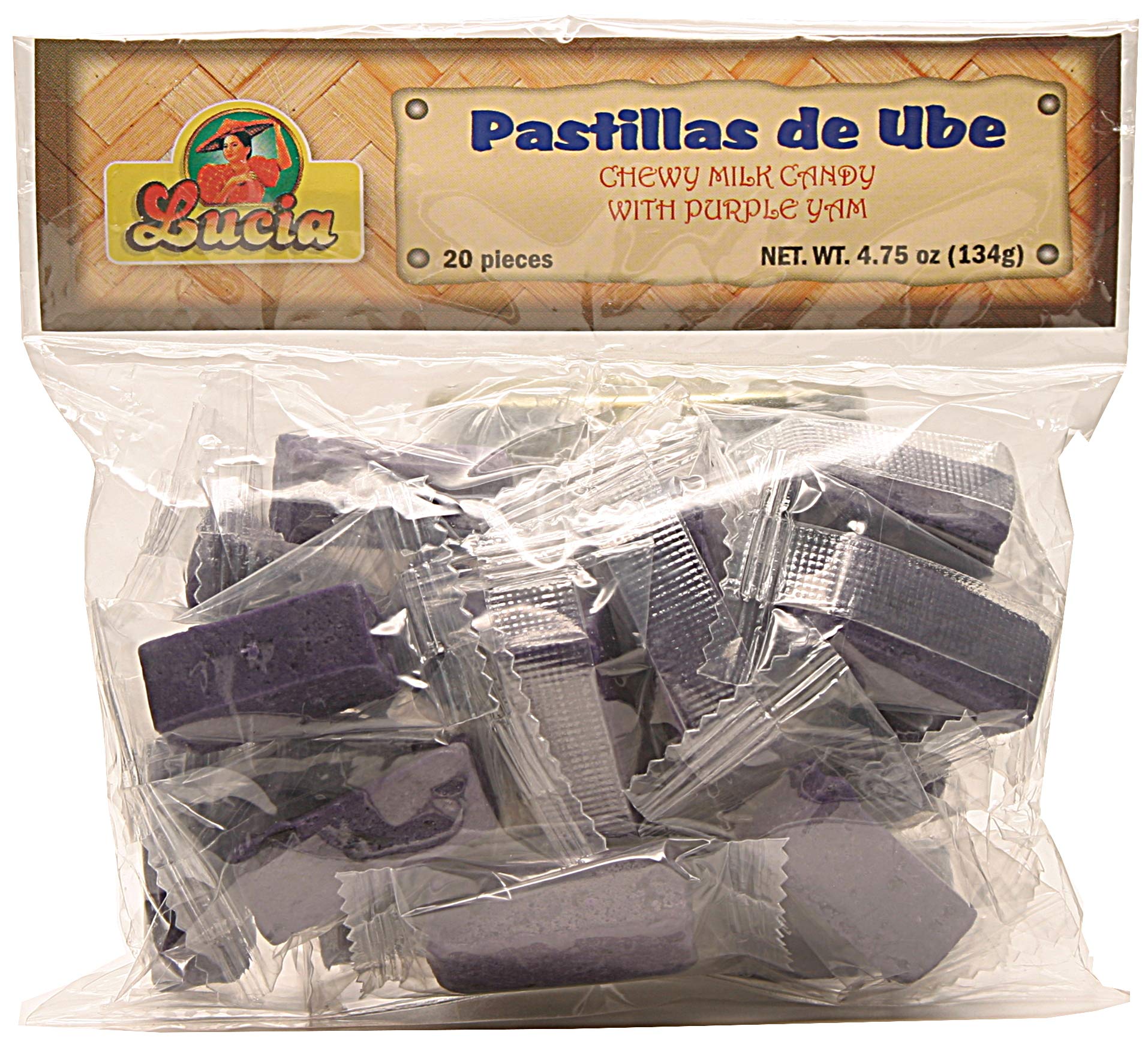 Lucia Ube Chewy Milk Candy - Purple Yam Flavor (Pack of 3) | 4.75oz Each | Authentic Filipino Import | Perfect for Snacking, Gifts & Asian Dessert Lovers