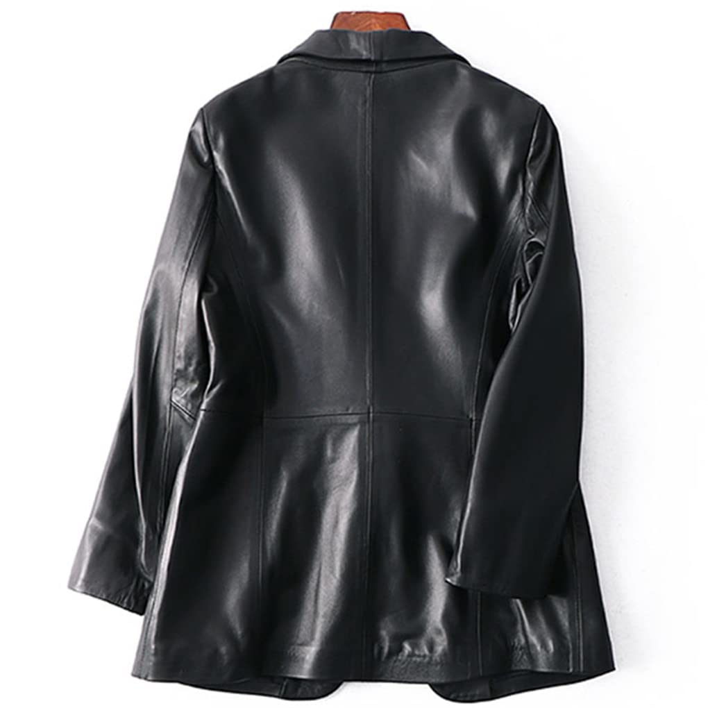 Stylish Black Leather Blazer for Women - Slim Fit Faux Leather Jacket & Coat for Fall & Spring | Perfect for Office Wear, Date Nights & Casual Outings