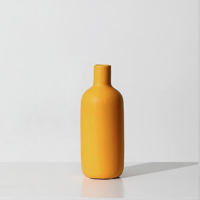 Elegant Contrasted Ceramic Vases for Home Decor - Handcrafted Modern Flower Vases for Living Room, Dining Table & Wedding Centerpieces