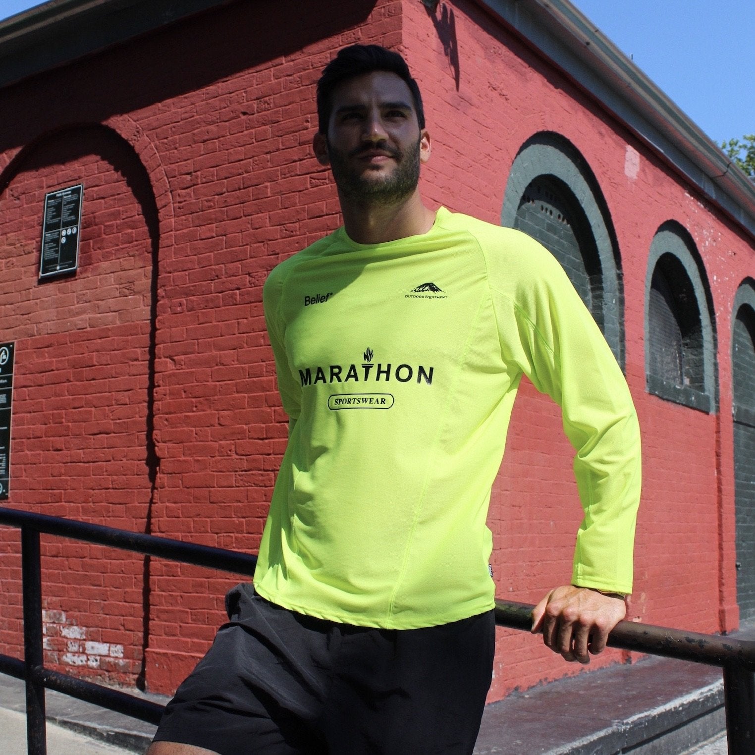 Belief NYC Marathon Running Jersey - Breathable Mesh Safety Yellow for Men & Women - Perfect for Marathons, Training & Outdoor Sports