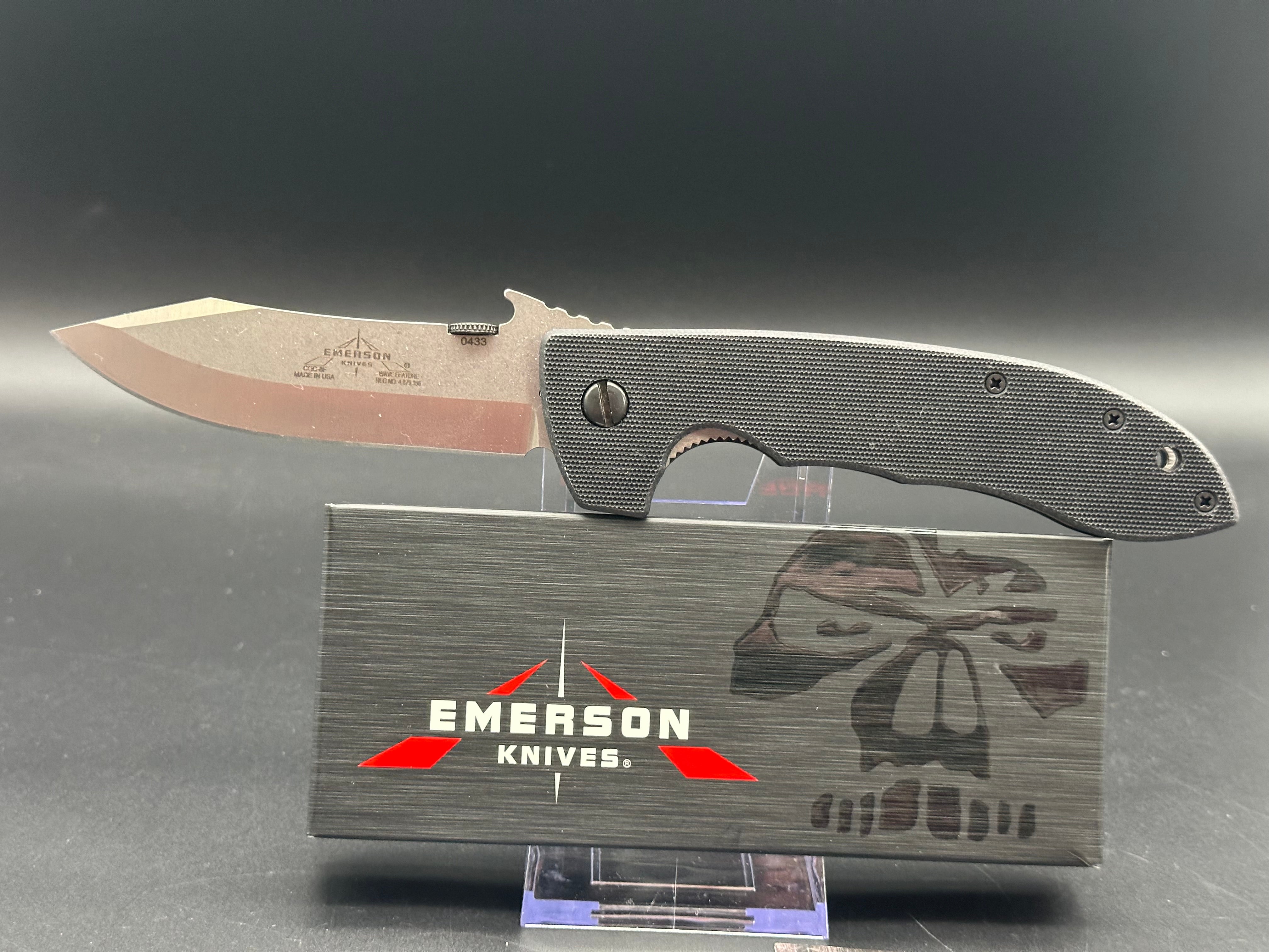 Emerson CQC-8 Folding Knife - Stonewash Finish Tactical EDC Pocket Knife for Outdoor Camping, Survival & Everyday Carry