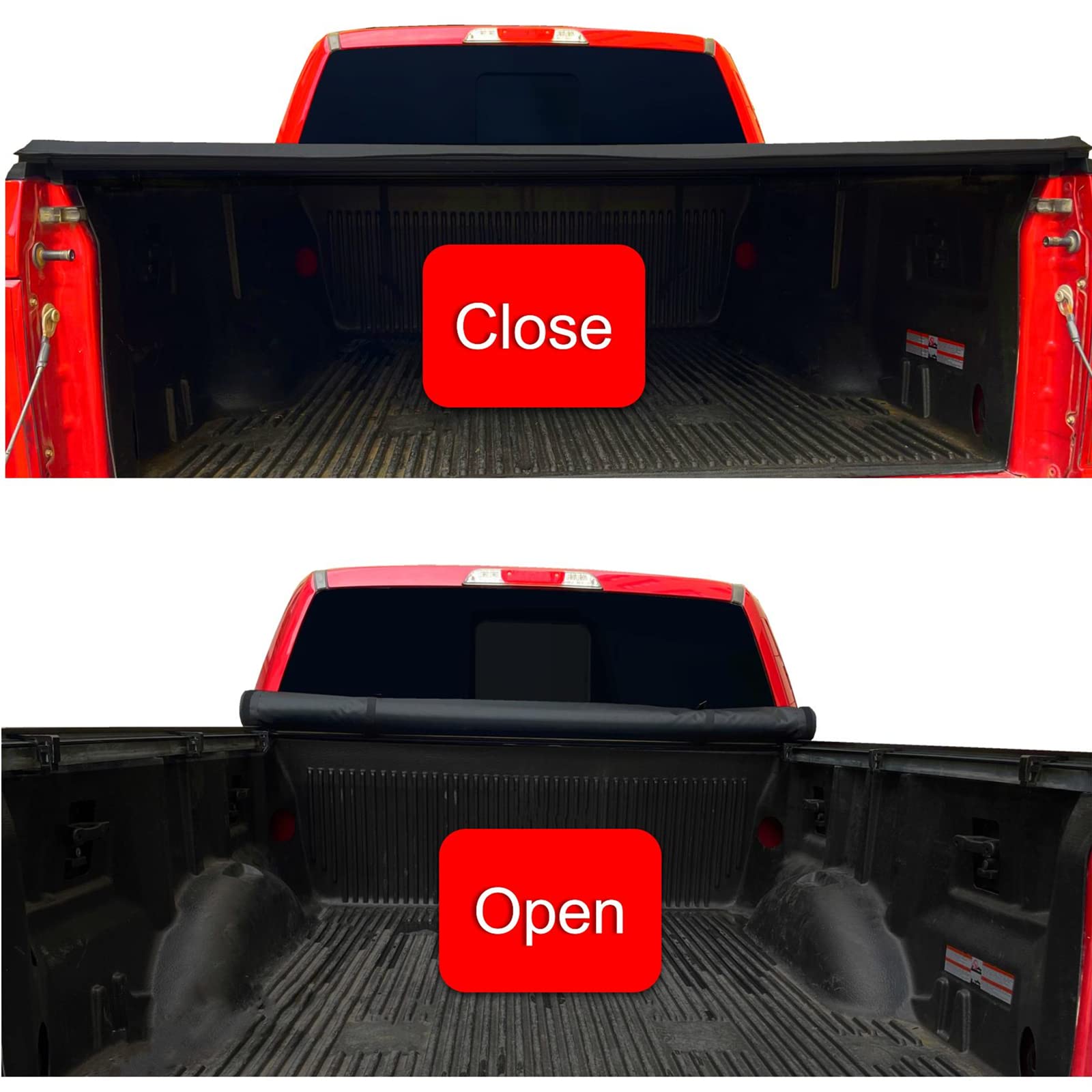 Soft Roll Up 6.5' Vinyl Truck Tonneau Cover Compatible with 2007-2021 Toyota Tundra | Fits Deck Rail System | Durable Bed Cover for Hauling & Outdoor Adventures