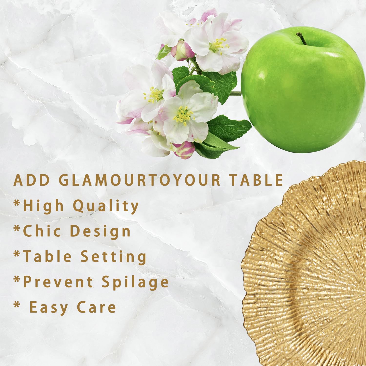100 Pcs 13 Inch Round Matte Reef Charger Plates with Ruffled Rim & Hollow-Out Flower Napkin Holders - Bulk Dinner Charger Set for Weddings, Parties, and Formal Dining Events