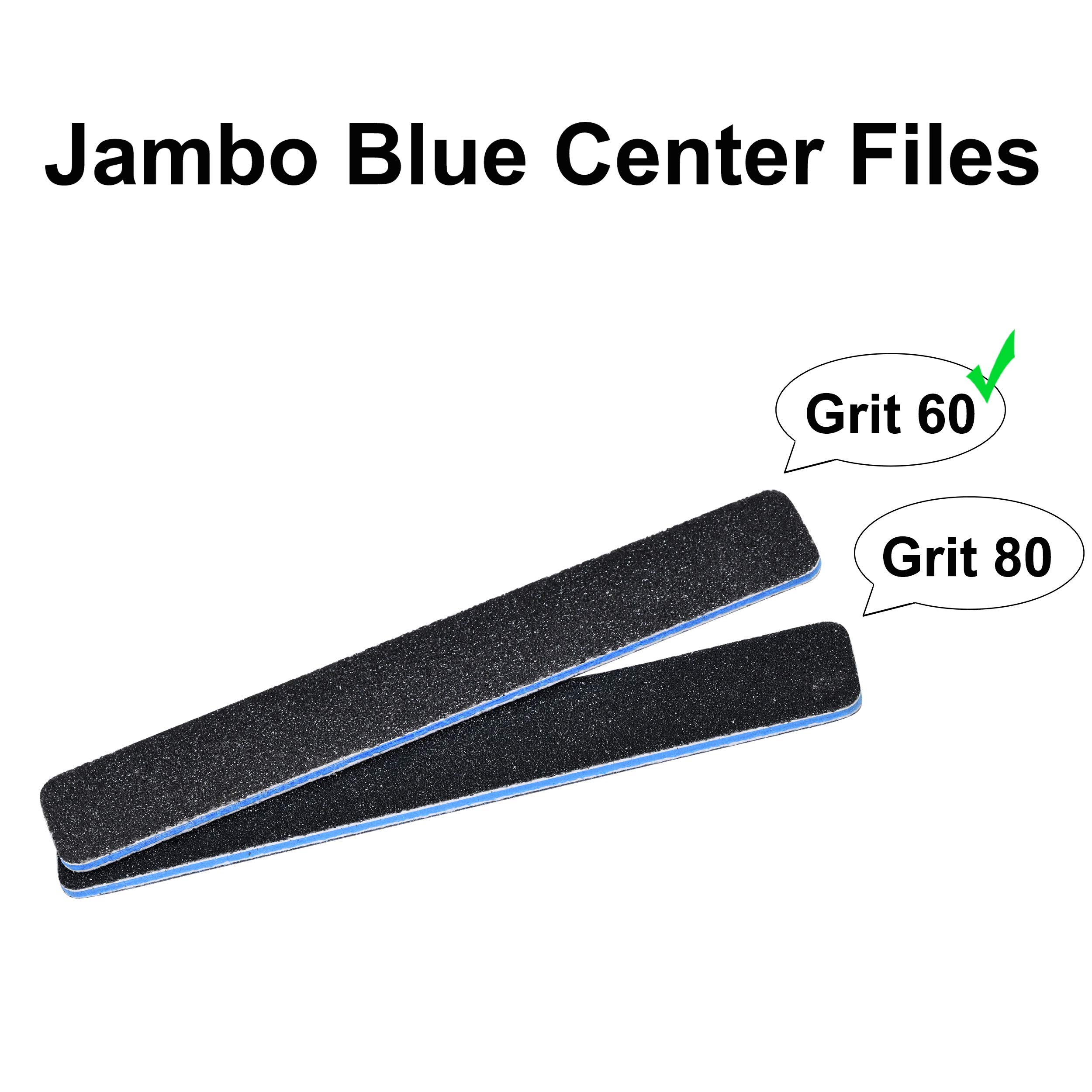 50 PCS Jumbo Black Nail Files for Acrylic Nails - 60/60 Grit Emery Boards - Professional Manicure & Pedicure Tools for Salon & Home Use