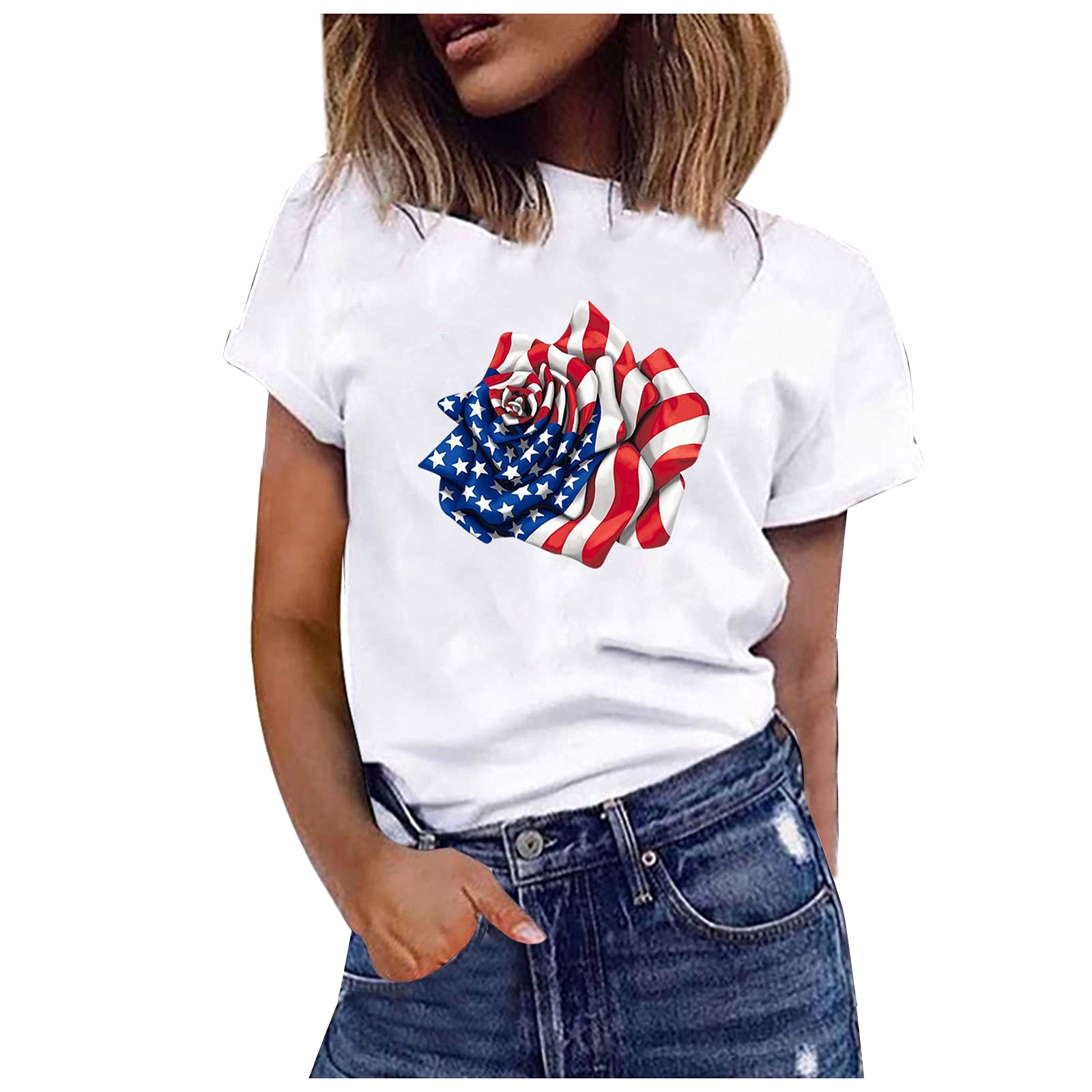 Women's Short Sleeve Crewneck Tunic Top - Fitted Cotton Half Zip Sunflower Print Blouse for Work & Fall Fashion | Office Wear, Casual Outfits & Seasonal Layering