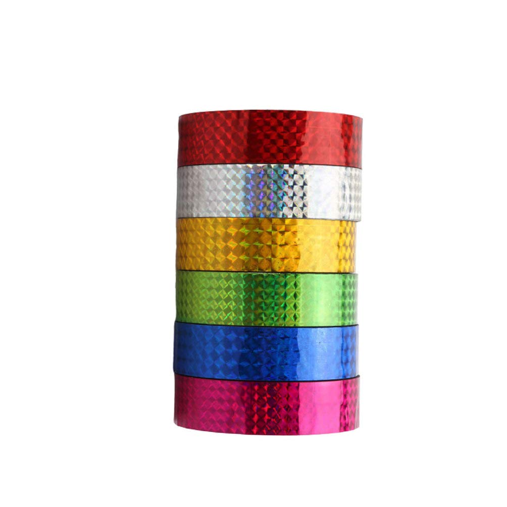 6 Rolls Holographic Wrapping Tape - DIY Photo Album Decorative Tape for Scrapbooking, Gift Wrapping & Craft Projects - Self-Adhesive & Easy to Use
