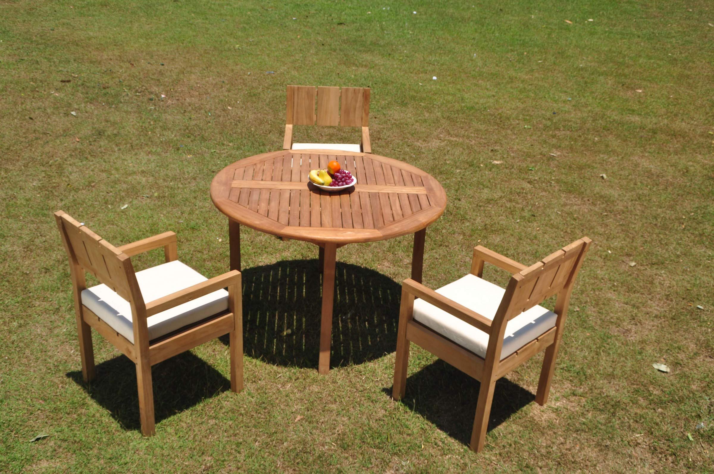 Premium Teak Wood 4-Piece Outdoor Dining Set - 48