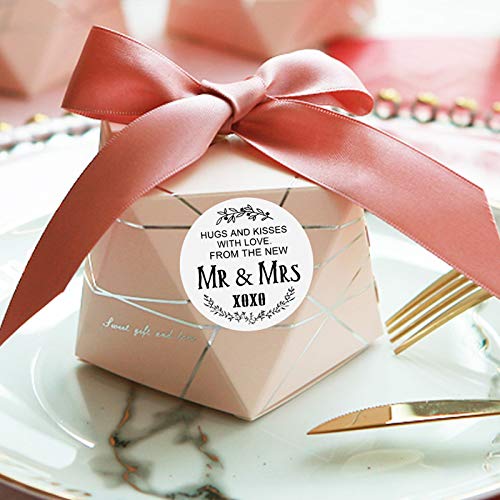 120PCS Hugs and Kisses Wedding Favor Stickers - Mr & Mrs Labels for DIY Wedding Crafts, Bridal Shower Favors, Invitations & Gift Wrapping