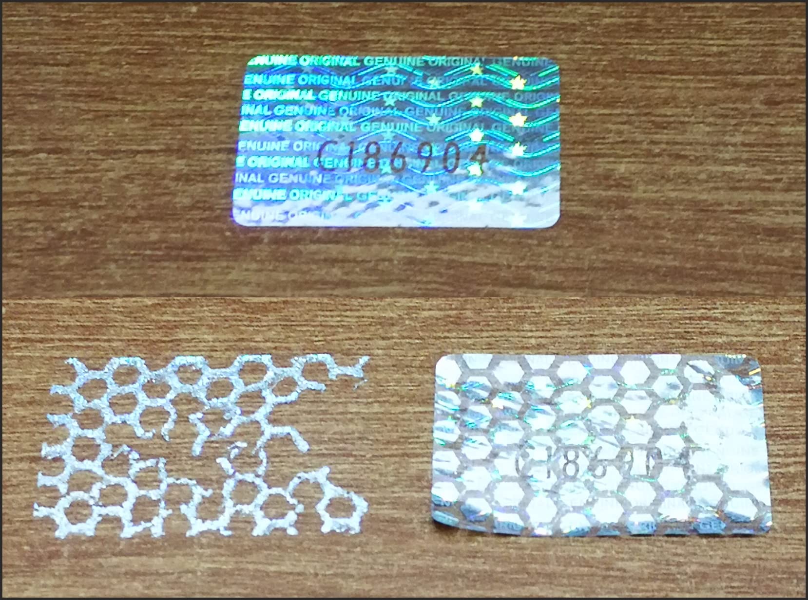 100 Pcs Hologram Security Labels with Unique Serial Numbers - 1.18