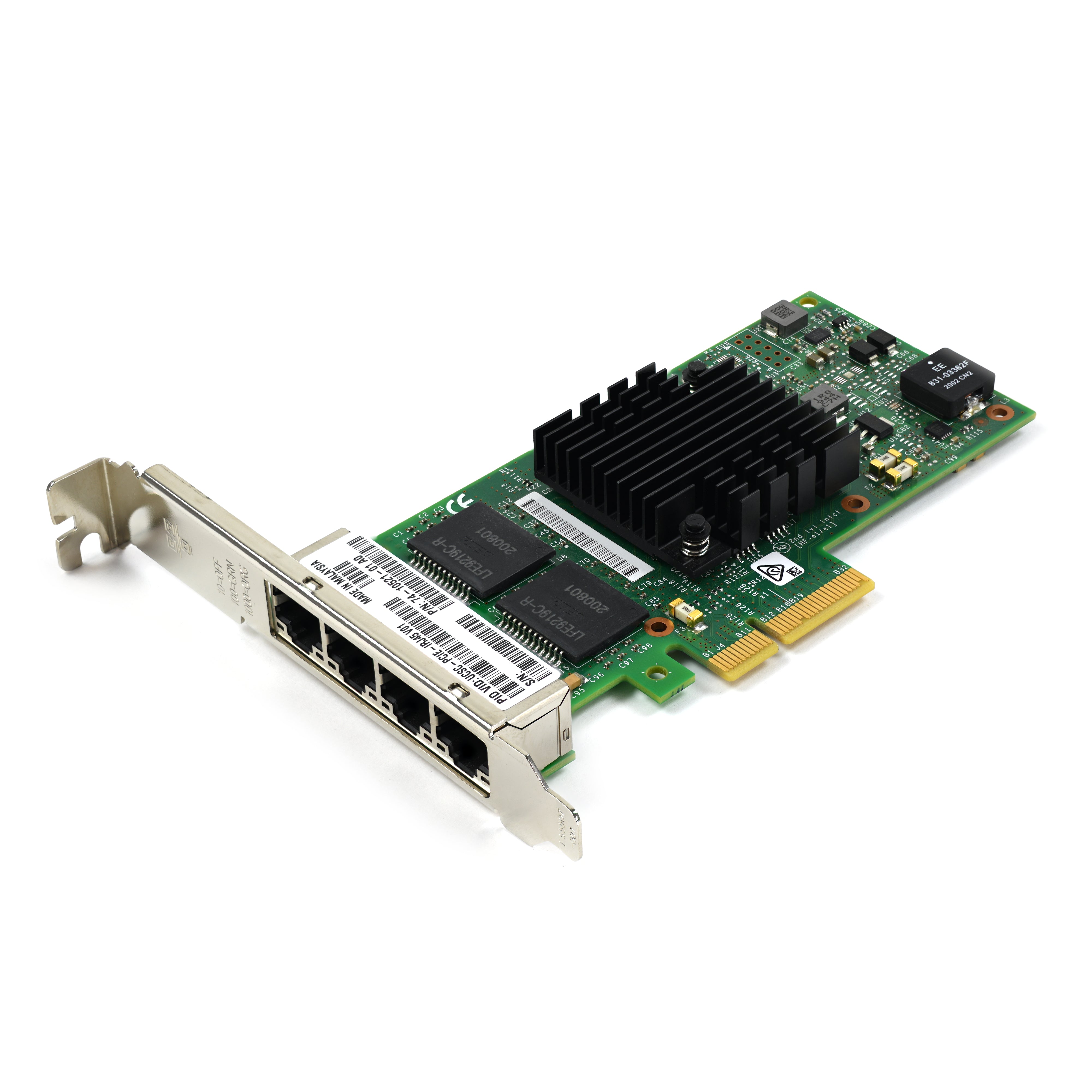 Cisco 74-10521-01 Intel i350-T4 Quad Port 1GB RJ45 Network Interface Card - High Performance Server & Workstation Ethernet Adapter for Data Centers, Cloud Computing & Enterprise Networks