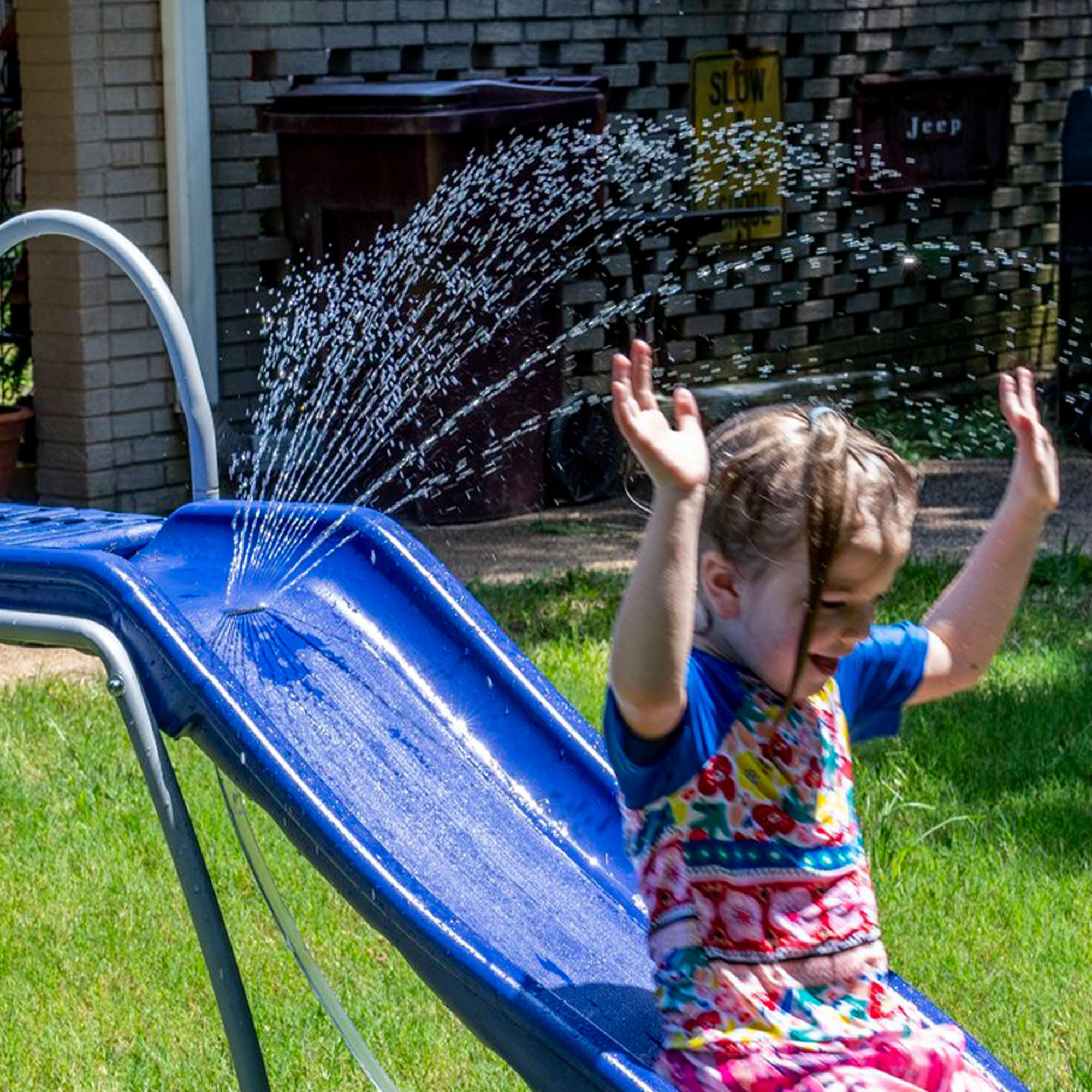 XDP Recreation 6 Foot Water Wave Slide with Adjustable Sprinkler - Outdoor Summer Water Play for Kids, Backyard Pool Party, Garden Slip N Slide Fun