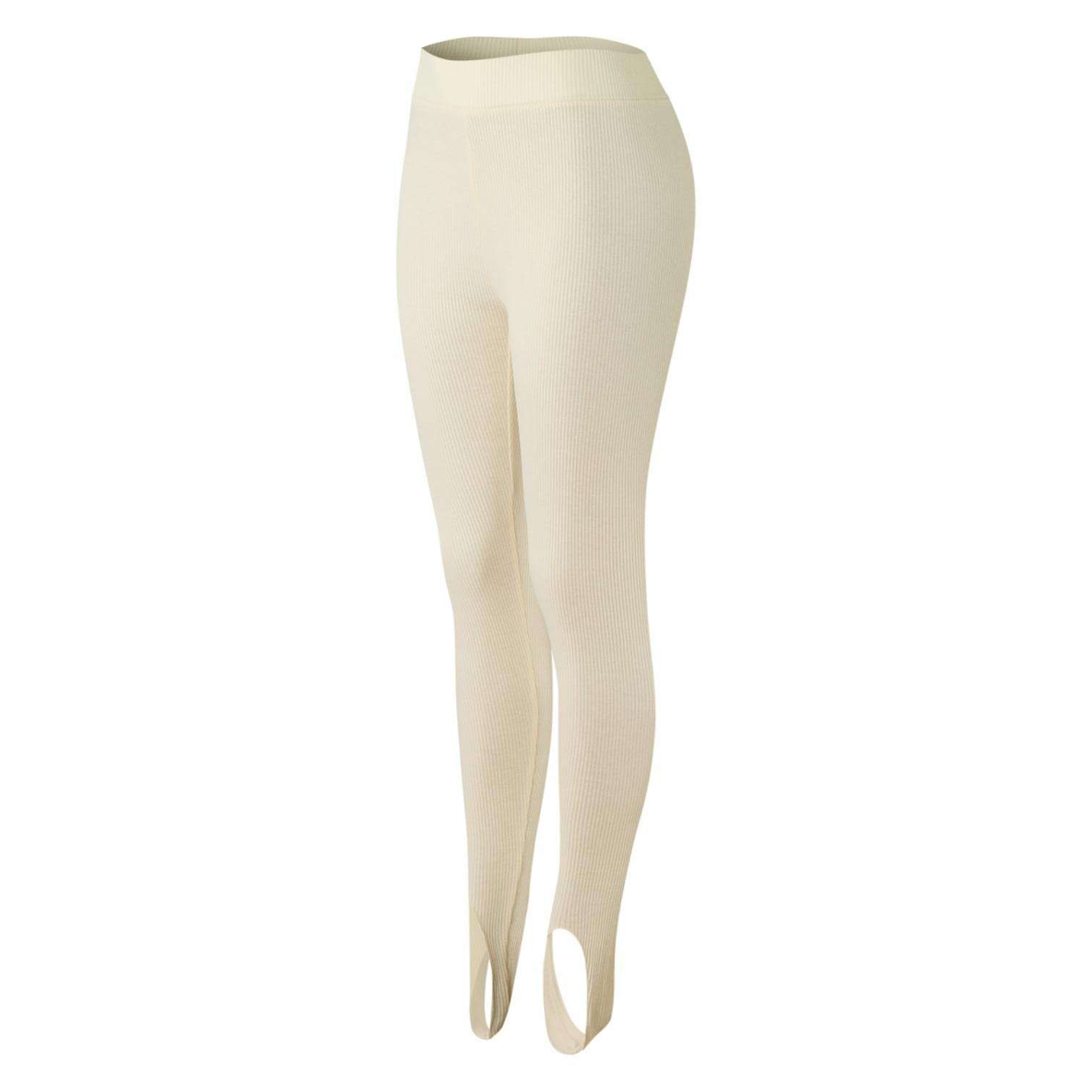 IGETELY Women's Stirrup Leggings - High Waist Tummy Control Yoga Pants with Foot Straps for Gym, Workout & Running | Comfortable Beige Fitness Leggings for Yoga, Pilates & Daily Wear