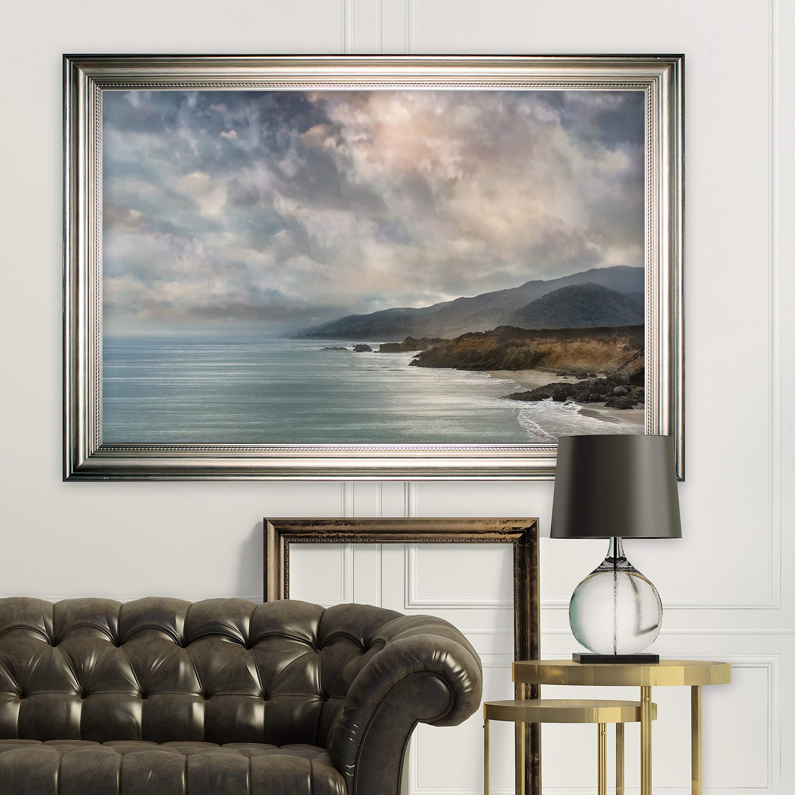 Wexford Home Calming Sea Silver Frame Wall Art - Coastal Decor for Living Room, Bedroom & Office | Beach Themed Home Accent