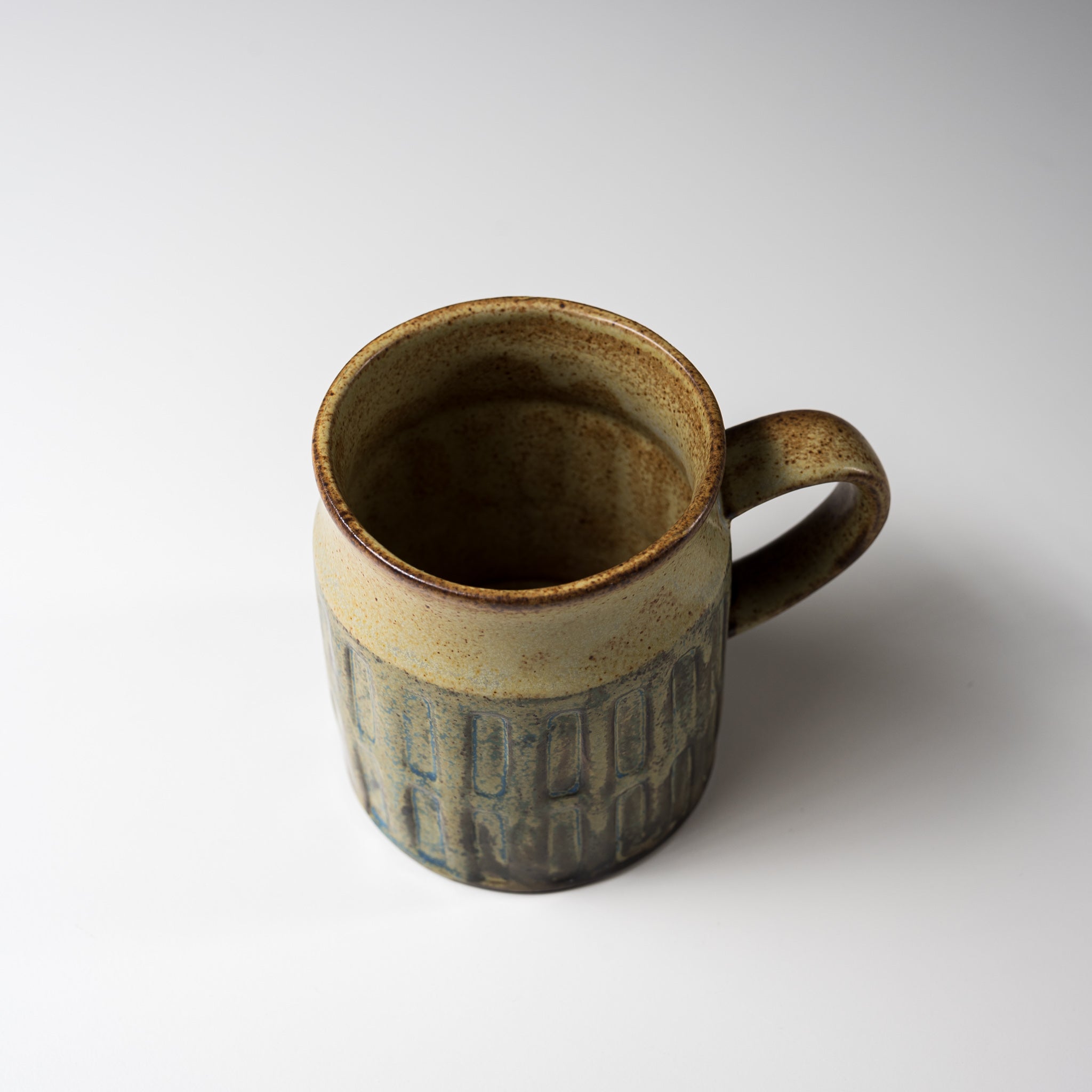 Seto Ware KASHIWA Vertical Line Ceramic Mug Cup - 270ml (9oz) Japanese Tea Coffee Cup - Perfect for Home, Office & Gift Giving
