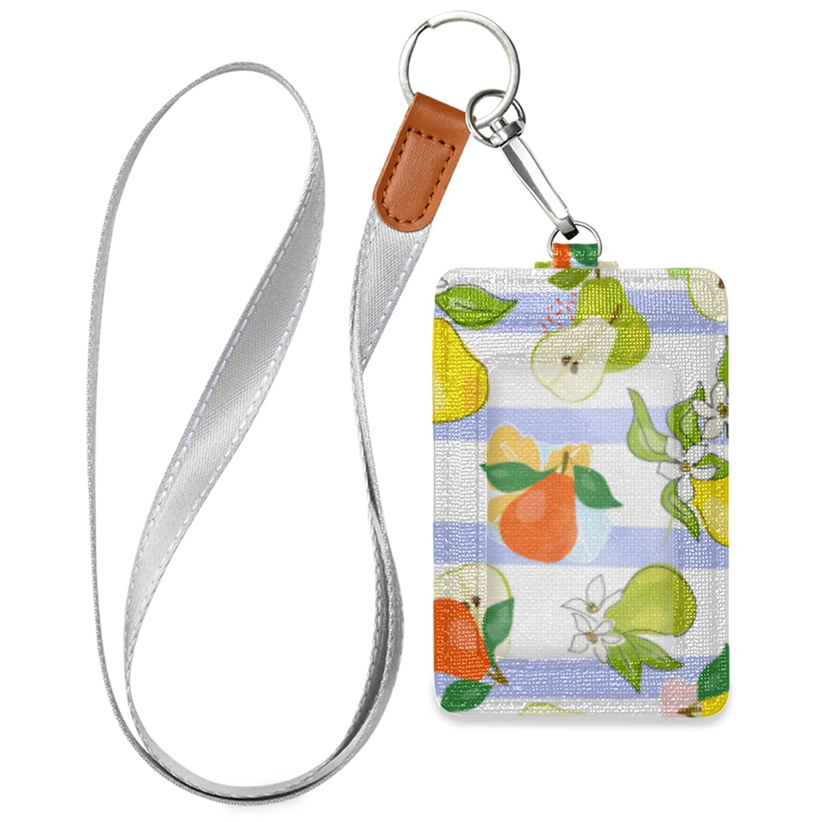 Colorful Vegan ID Badge Holder with Lanyard - Office & School Staff Use