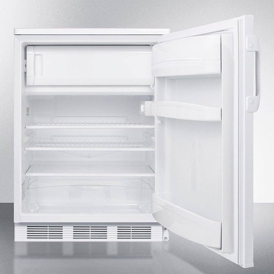 Accucold 24-Inch Wide Built-In Refrigerator Freezer with Glass Door - CT66LWBI - Perfect for Home Bars, Basements, and Office Break Rooms