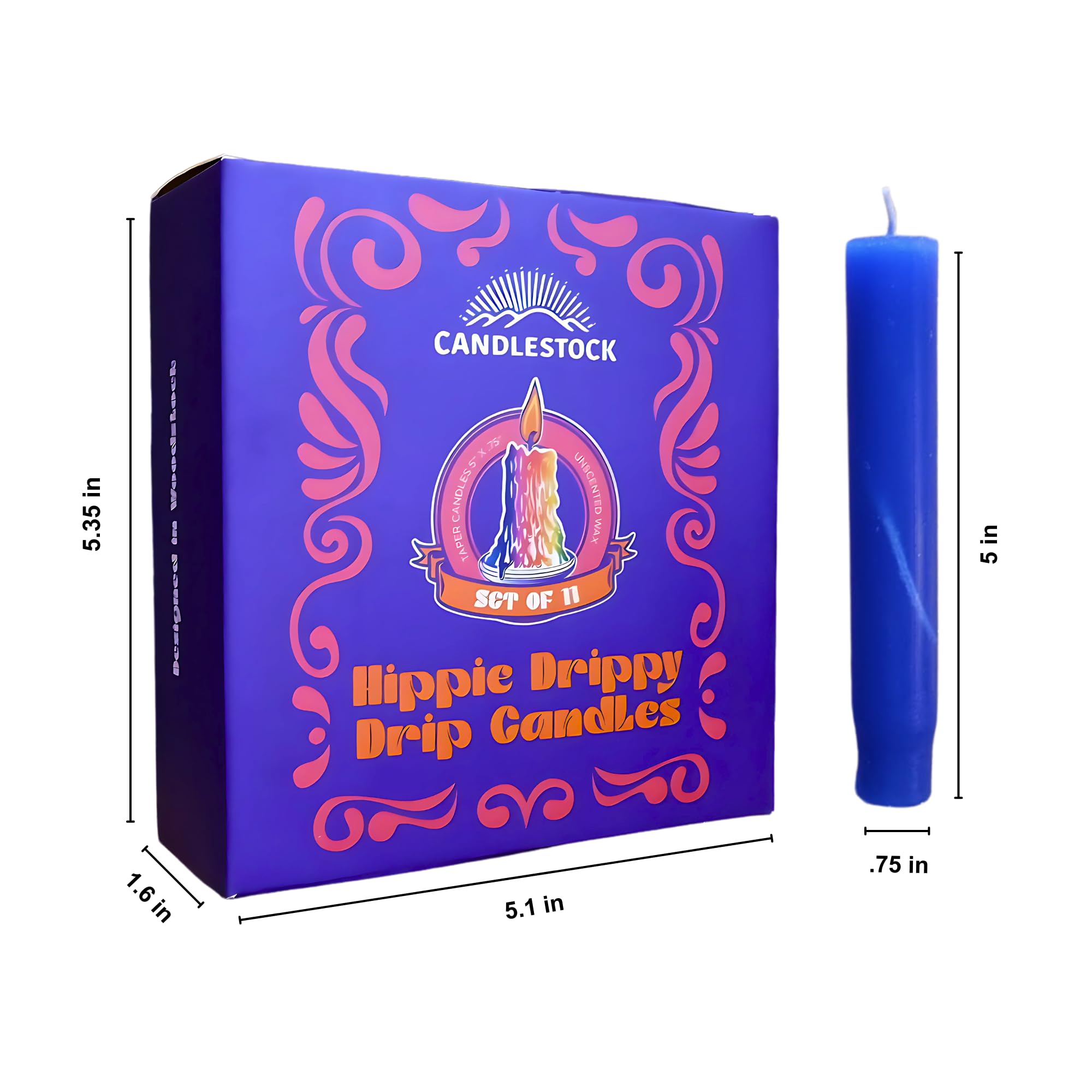 Hippie Drip Candles - 11 Pack Taper Candles for Wine Bottles & Home Decor