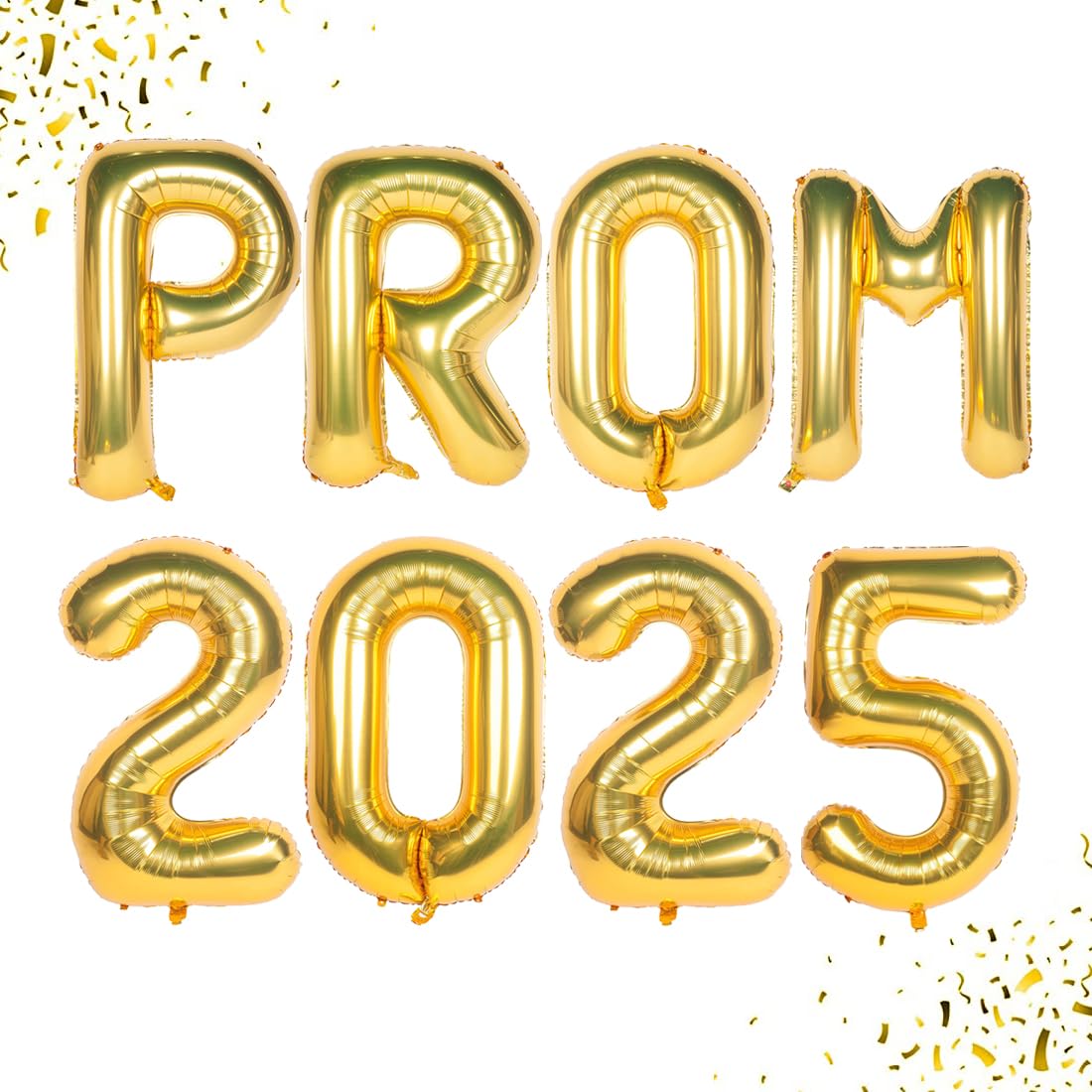 2025 Prom Gold Mylar Letter Balloons - 16 Inch Graduation Party Decorations for Class of 2025, Birthday, Retirement Celebrations | Perfect for Prom Night, Grad Party Backdrops & Photo Booth Props
