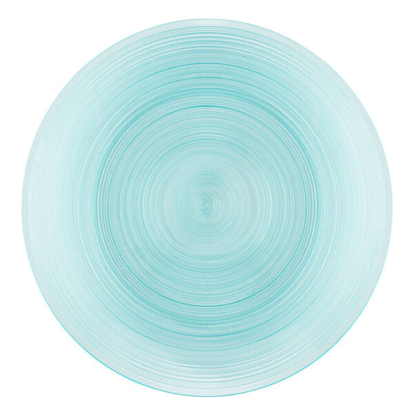 Crystal Clear Round Plastic Plates - 12-Pack Shatterproof Disposable Dinner Plates for Parties, Picnics, and Events - Elegant Aqua Transparent Design