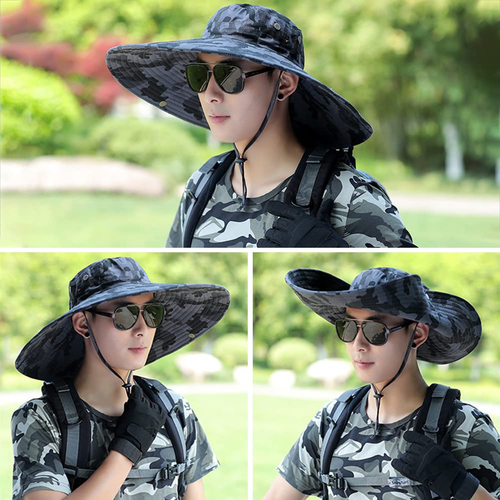 Peicees Super Wide Brim Sun Hat for Men & Women - UPF 50+ UV Protection Fishing Bucket Hat, Safari & Cowboy Hat for Outdoor Activities, Beach, Hiking, and Travel