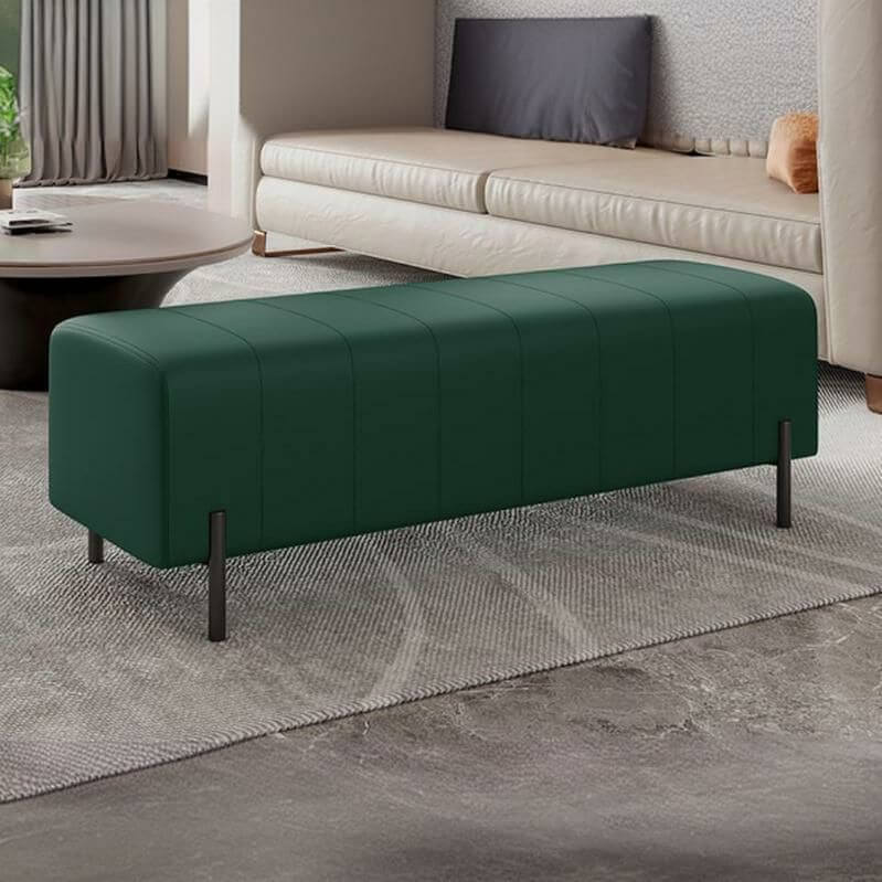 Premium Faux Leather Storage Ottoman Bench - Modern Rectangular Footrest with Tufted Design for Living Room, Bedroom & Entryway - Perfect Home Decor for Women