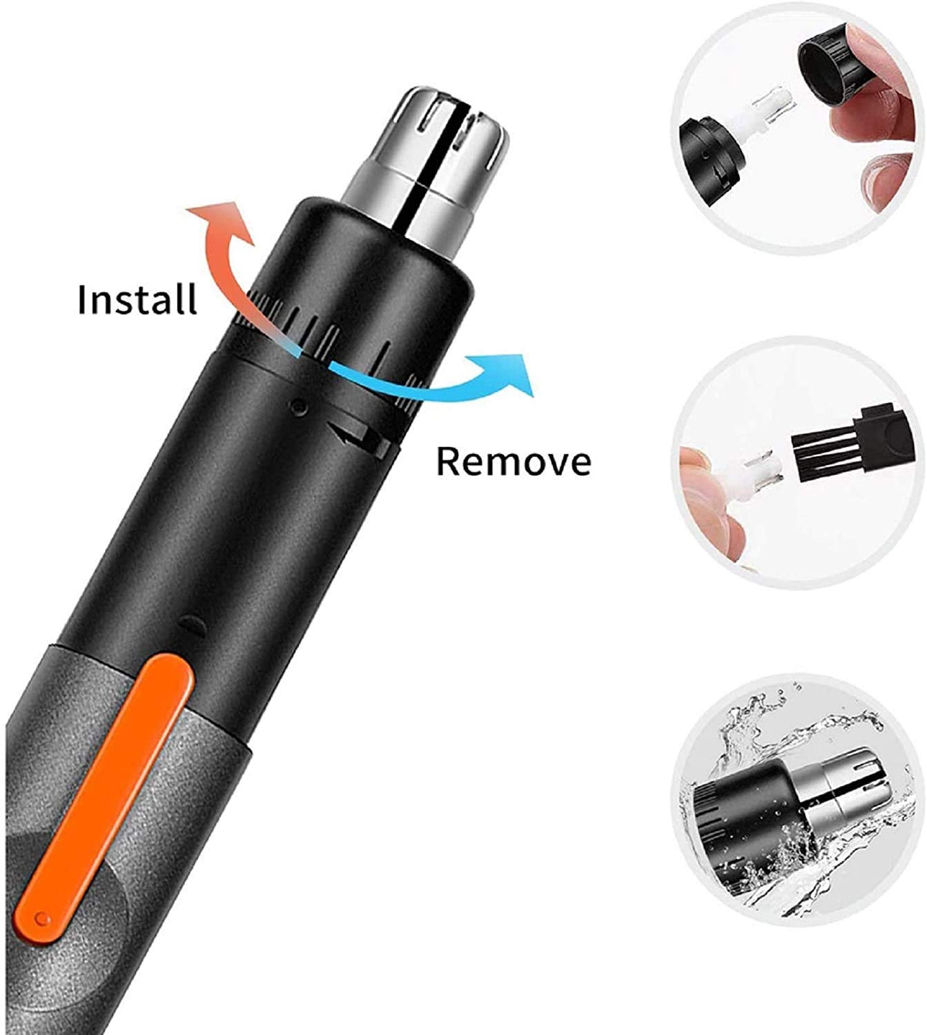 USB Rechargeable Nose Ear & Eyebrow Trimmer - Waterproof Painless Facial Hair Remover for Men & Women - Perfect for Travel, Grooming & Personal Care