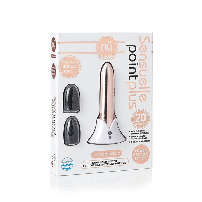 Nu Sensuelle Point Plus Bullet Vibrator - Rose Gold | Rechargeable Personal Massager for Women | Perfect for Couples Play & Solo Relaxation