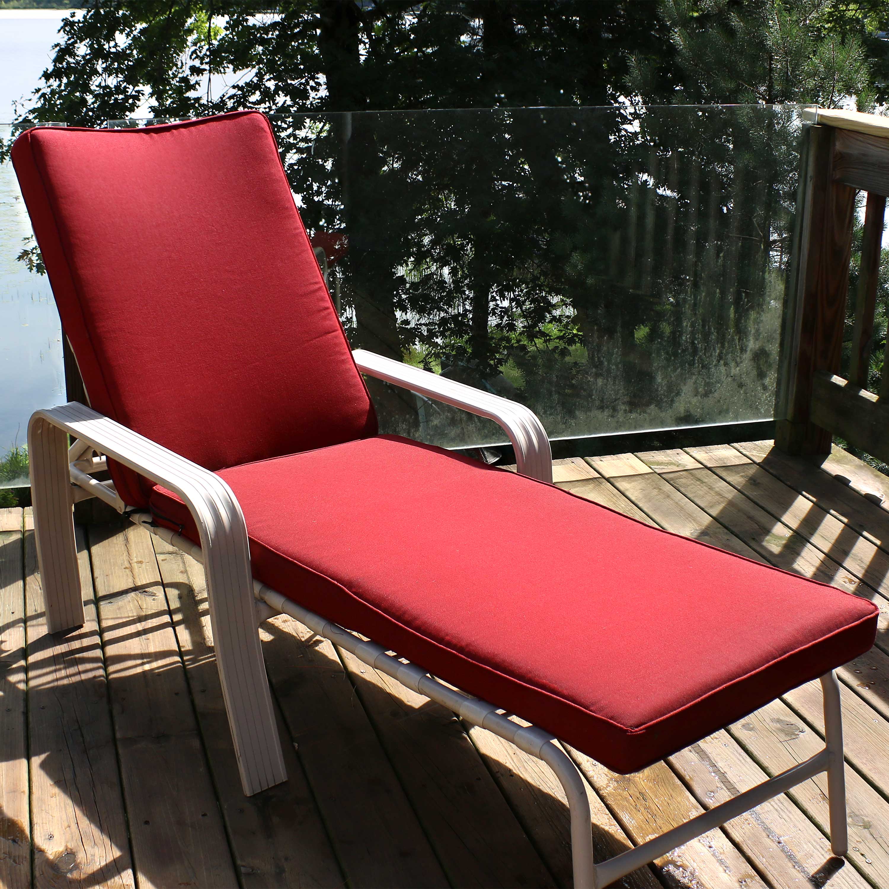 Sunnydaze Outdoor Patio Chaise Lounge Cushion 72 x 21 Inches - Waterproof & UV Resistant - Comfortable Sunbathing & Poolside Relaxation for Backyard, Beach, or Deck