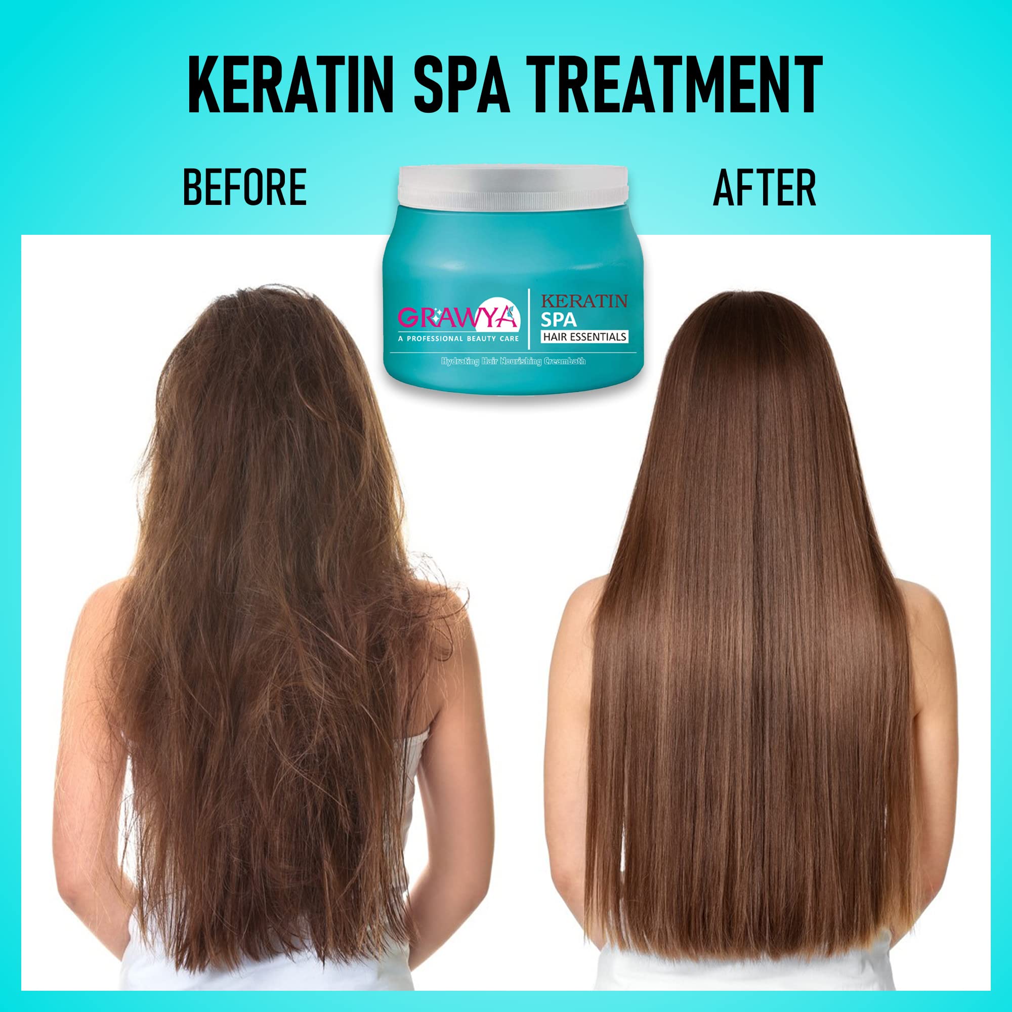 Grawya Professional Keratin Spa Hair Treatment - 500g for Smooth, Shiny & Frizz-Free Hair at Home or Salon