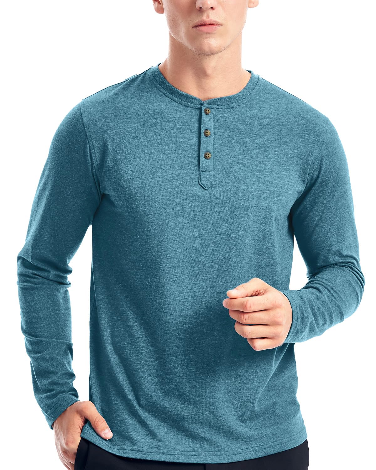 Men's Henley Shirts Long Sleeve Casual Cotton Blend Tee with 3 Button Placket | Comfortable Button-Up Shirt for Everyday Wear, Date Night & Outdoor Activities