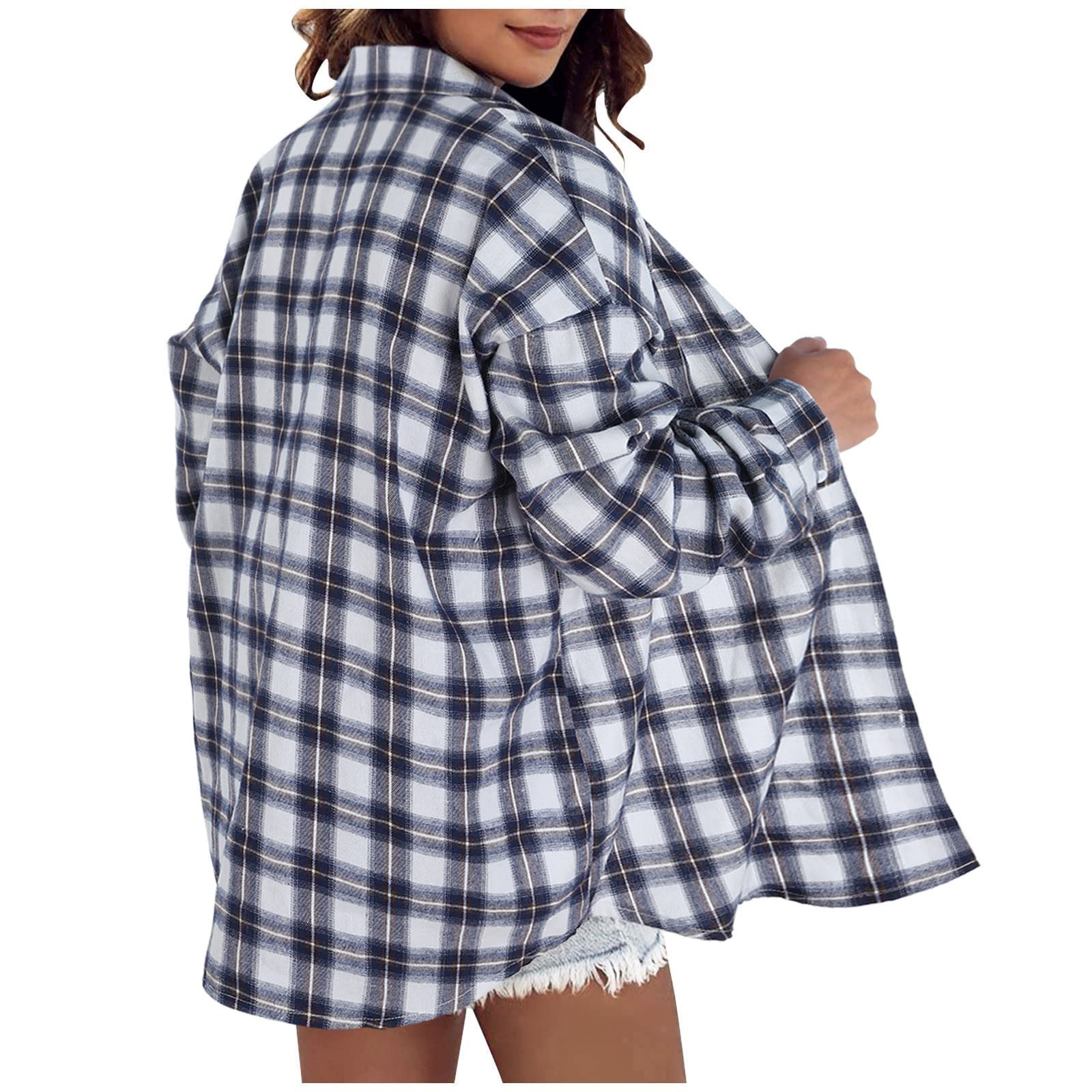 Women's Long Sleeveless Plaid Cardigan - Single-Breasted Lapel Retro Open Front Cover Up for Casual Outfits & Office Wear