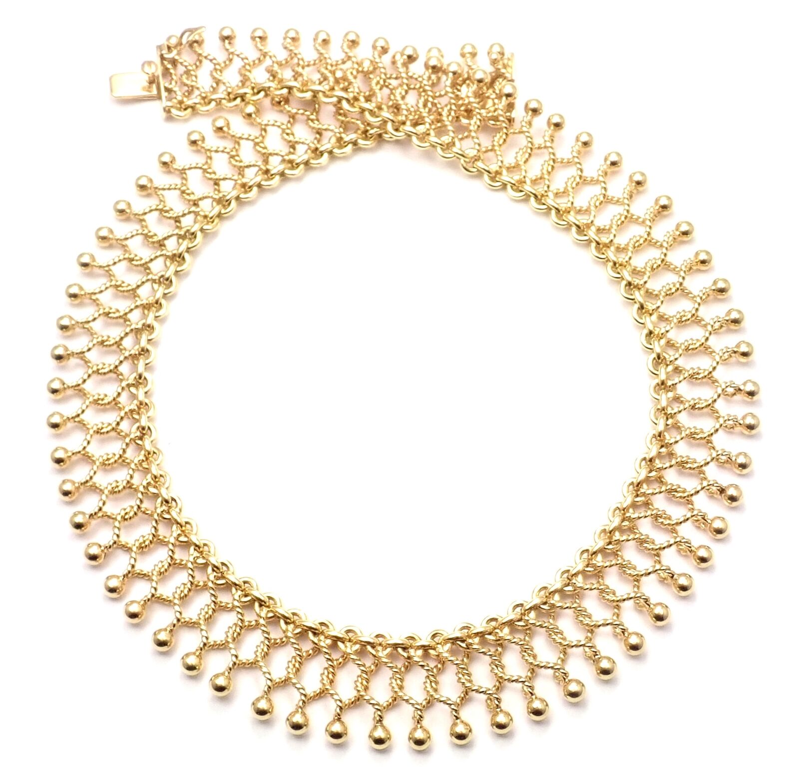 Authentic Vintage Tiffany & Co 18k Yellow Gold Cleopatra Collar Link Necklace - Elegant Statement Jewelry for Women, Perfect for Parties, Weddings & Special Occasions