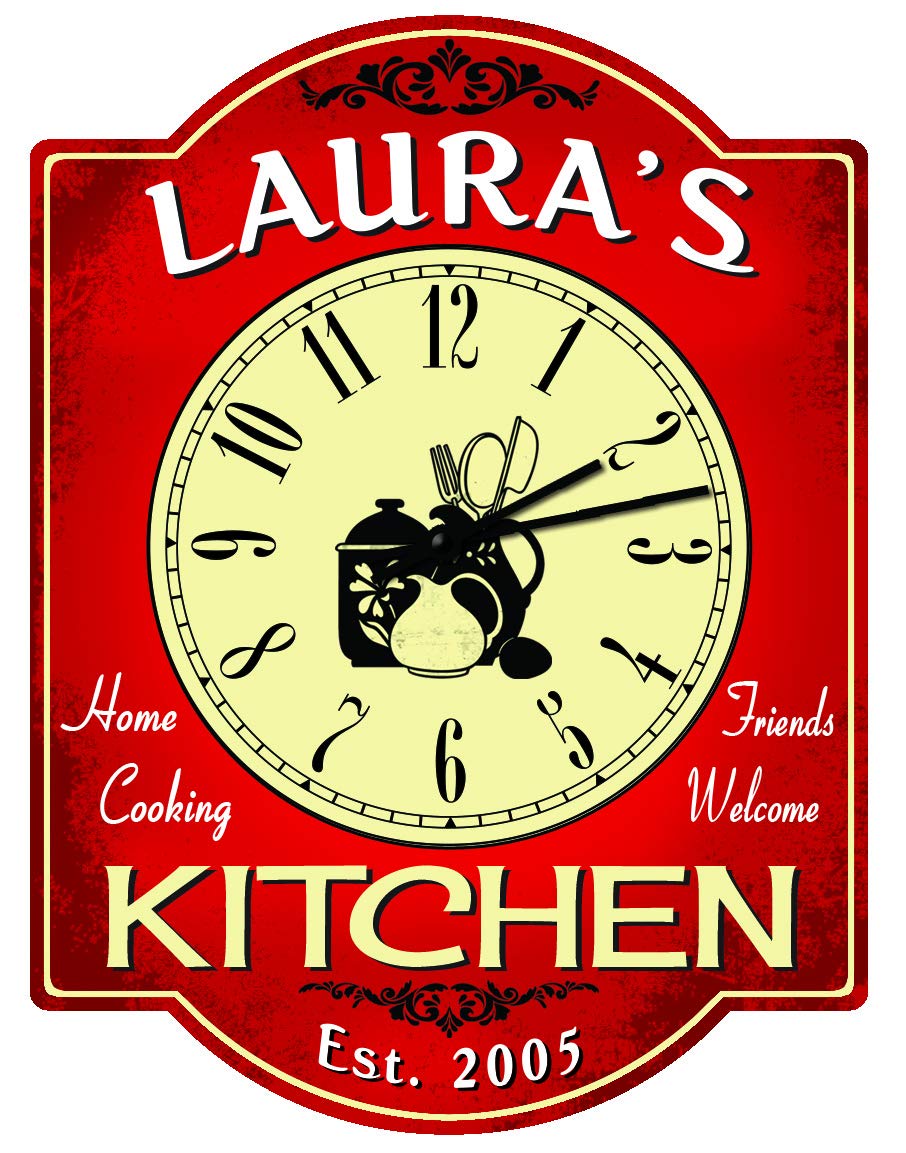 Personalized Home Cooking Kitchen Clock - Stylish & Functional Wall Clock for Baking, Cooking & Kitchen Decor