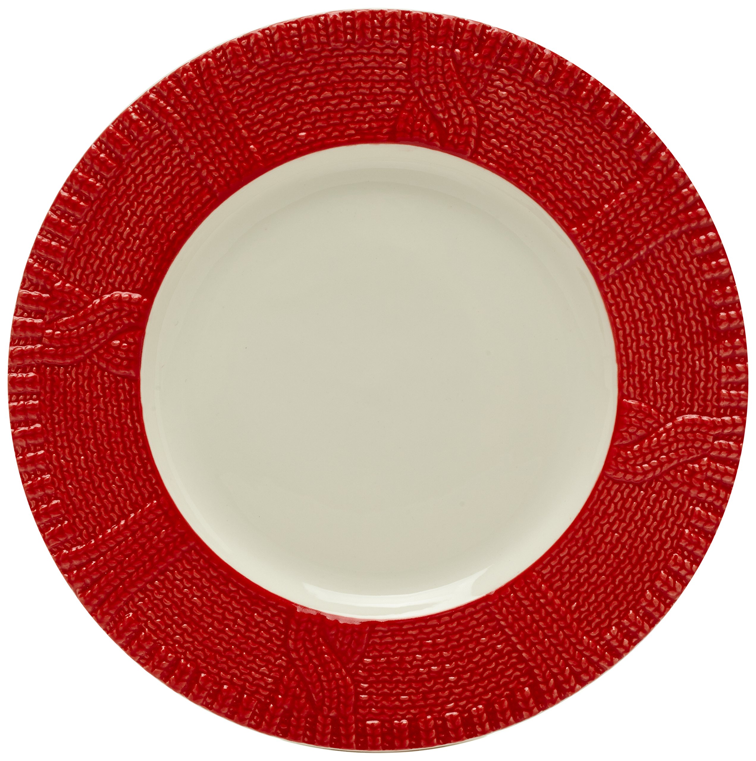 Vintage Style Coffee & Tea Sweater Plates Set of 6 - 8.5 Inch Ceramic Dinner Plates in Red - Perfect for Cozy Breakfast, Afternoon Tea, and Holiday Gatherings