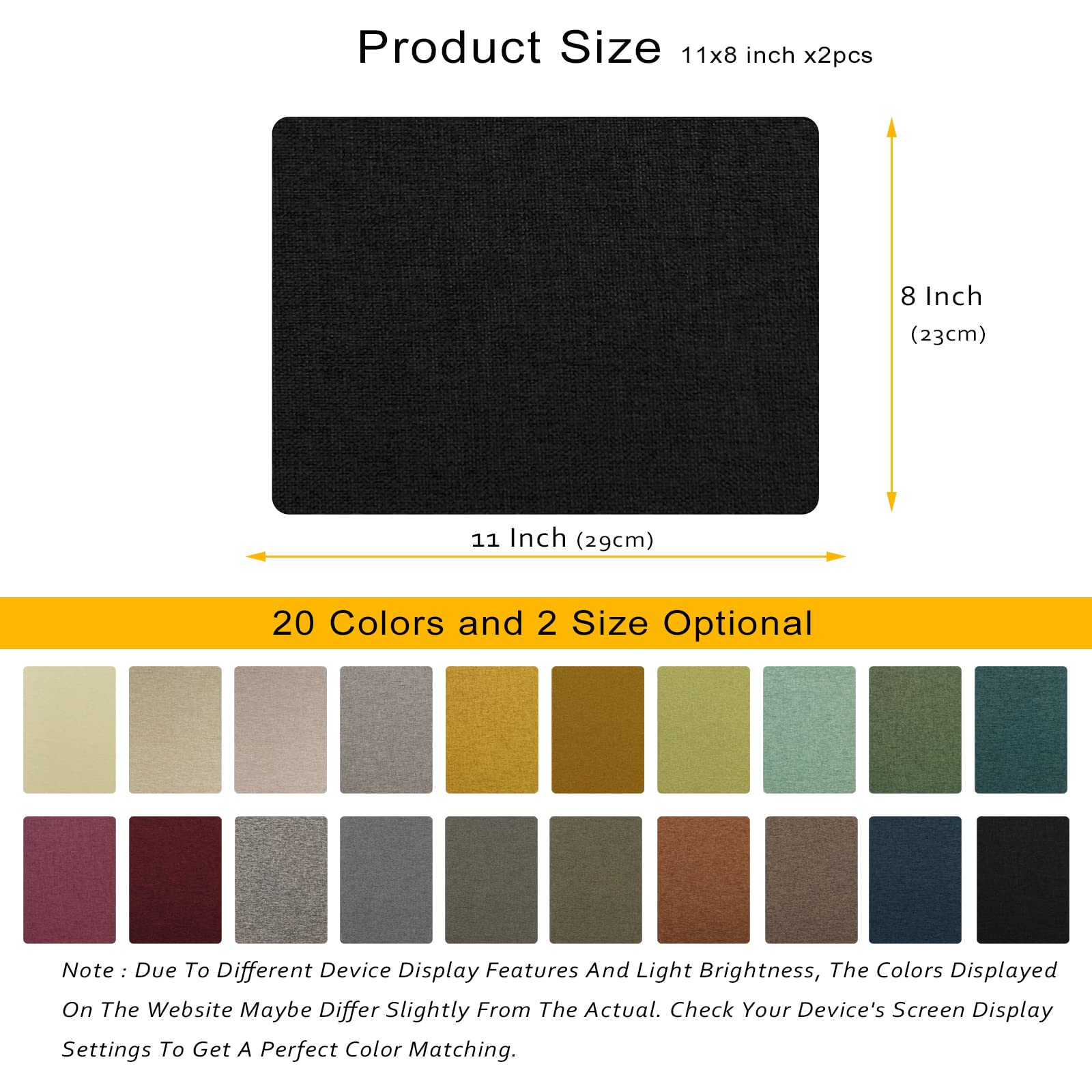 ILOFRI Self-Adhesive Linen Fabric Patches 8x11 Inch (2-Pack) – Durable Upholstery Repair Tape for Furniture, Car Seats, Sofas, Office Chairs, Clothing & Crafts – Dark Blue – Perfect for Home DIY, Auto Interior Fixes & Fabric Restoration Projects