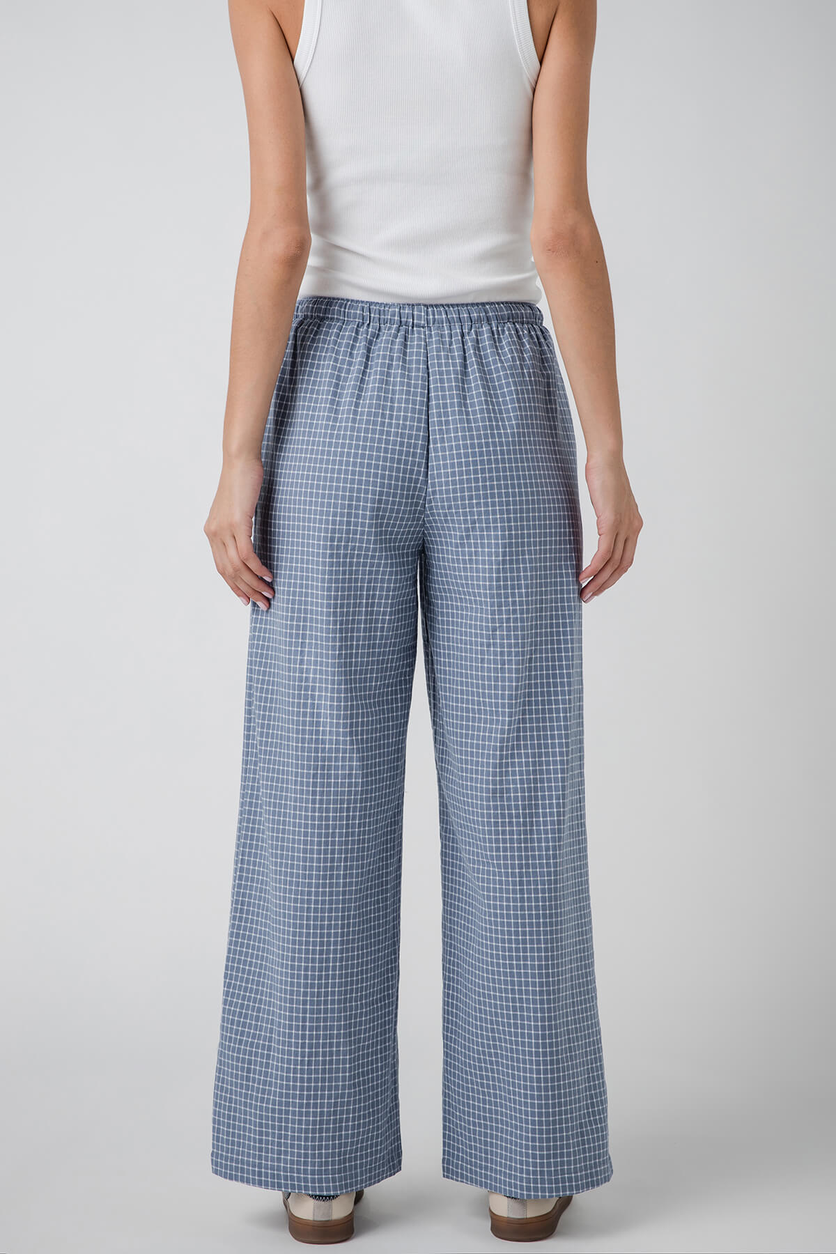 Stylish Buttermelon Drawstring Checkered Pants for Women - Casual Summer Lounge Pants with Elastic Waist - Perfect for Yoga, Travel & Home Comfort