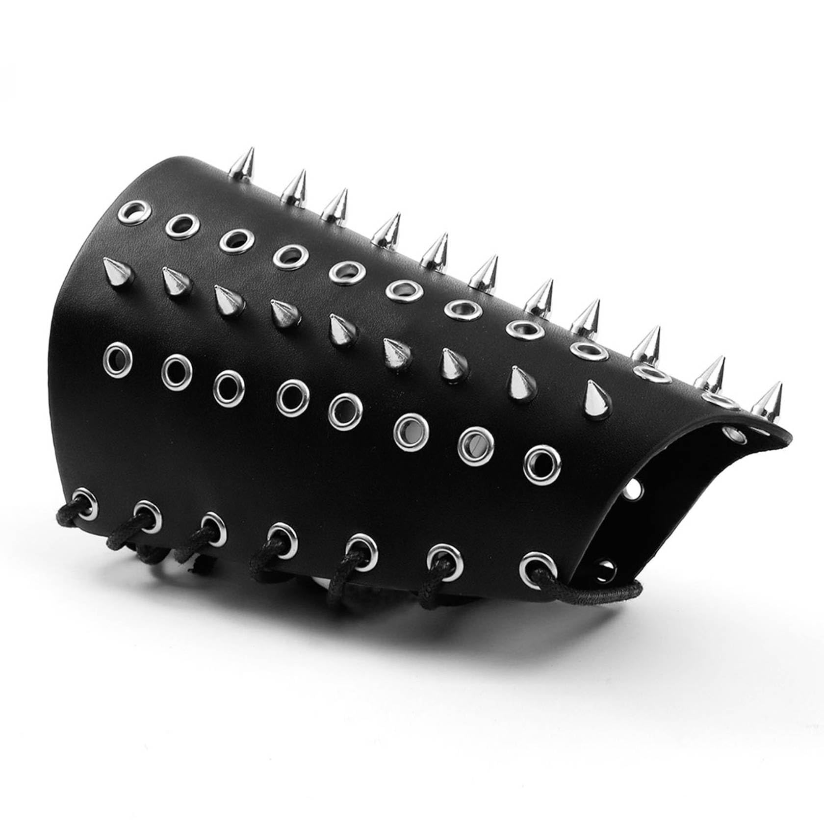 MILAKOO Unisex Leather Gauntlet Gloves - Stylish Wristband Arm Bracer Cuff for Men & Women - Perfect for Cosplay, LARP, Renaissance Fairs & Gothic Fashion