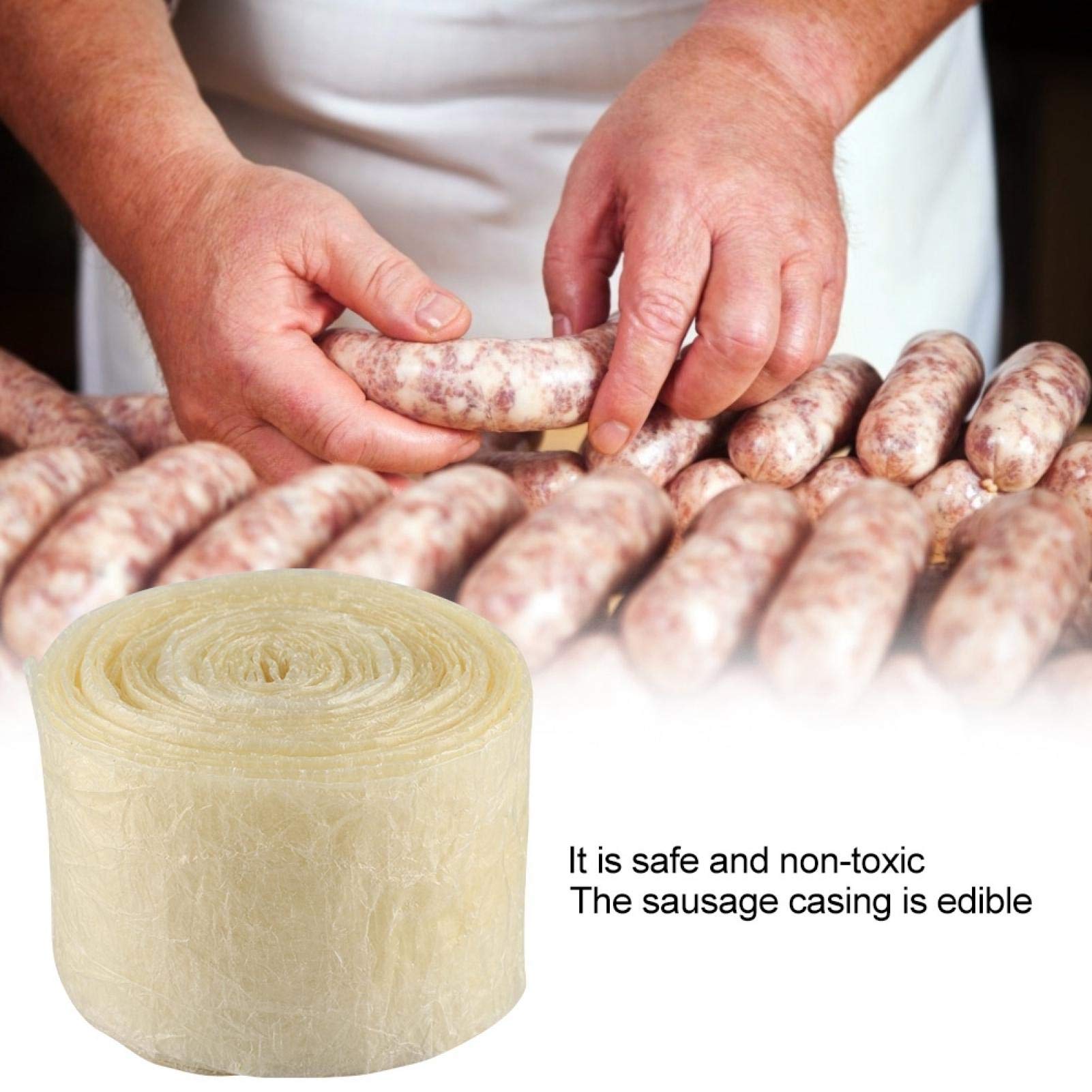 Premium Garosa 2-Layer Edible Collagen Sausage Casings - Natural Sausage Filler Tubes for Homemade Sausages, Hot Dogs & Ham | Food Grade Packaging for DIY Sausage Making & Meat Preservation