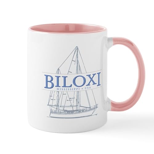 White/Pink Inside - Biloxi Mississippi Mugs