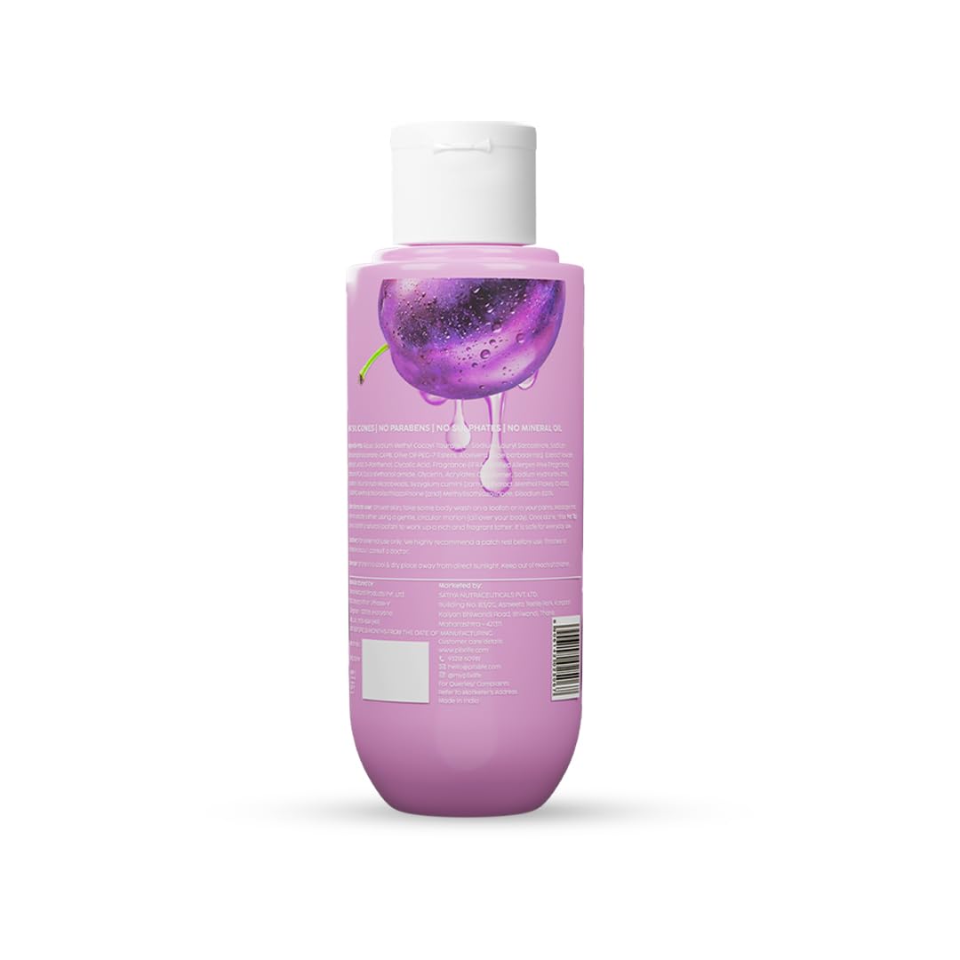 PLIX THE PLANT FIX Jamun 2% Salicylic Acid Body Wash for Acne-Prone Skin - Paraben & Silicone Free, Exfoliating Body Wash for Dead Skin Cells, Prevents Back Acne & Moisturizes - 8oz/236ml | Perfect for Gym, Post-Workout & Daily Shower Routine