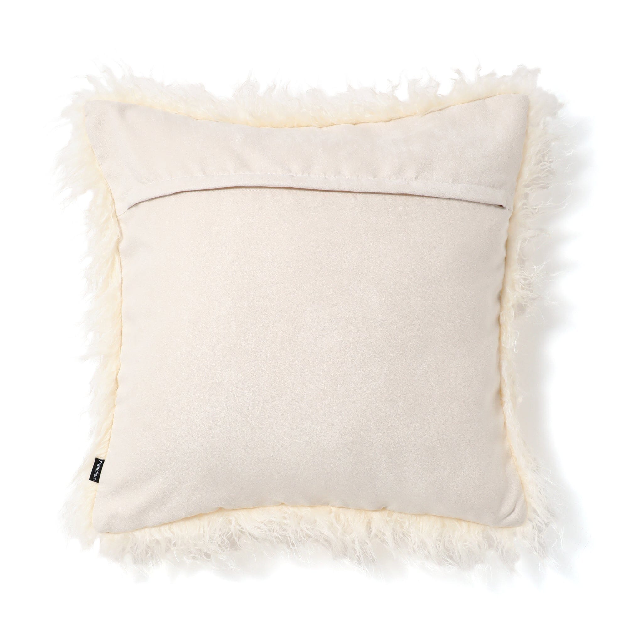 Premium Faux Fur Cushion Cover 18x18 Inches (450x450mm) - Soft Ivory Luxury Pillow Case for Sofa, Bed, Chair - Cozy Home Decor & Gift Idea