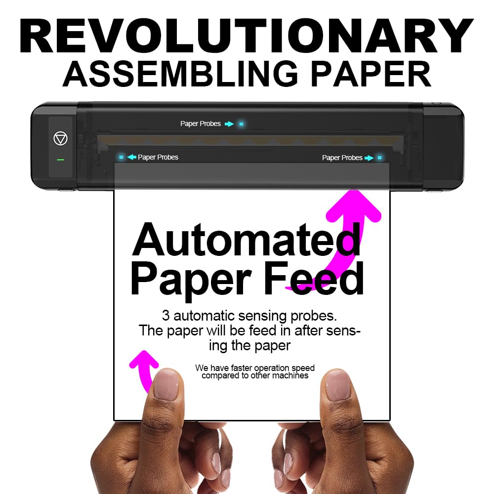 OZER M08Pro Wireless Tattoo Transfer Stencil Printer - Inkless Thermal Copier Machine for Tattoo Artists | Compact Design, Smartphone & Laptop Compatible | Perfect for Studio & Mobile Tattoo Services