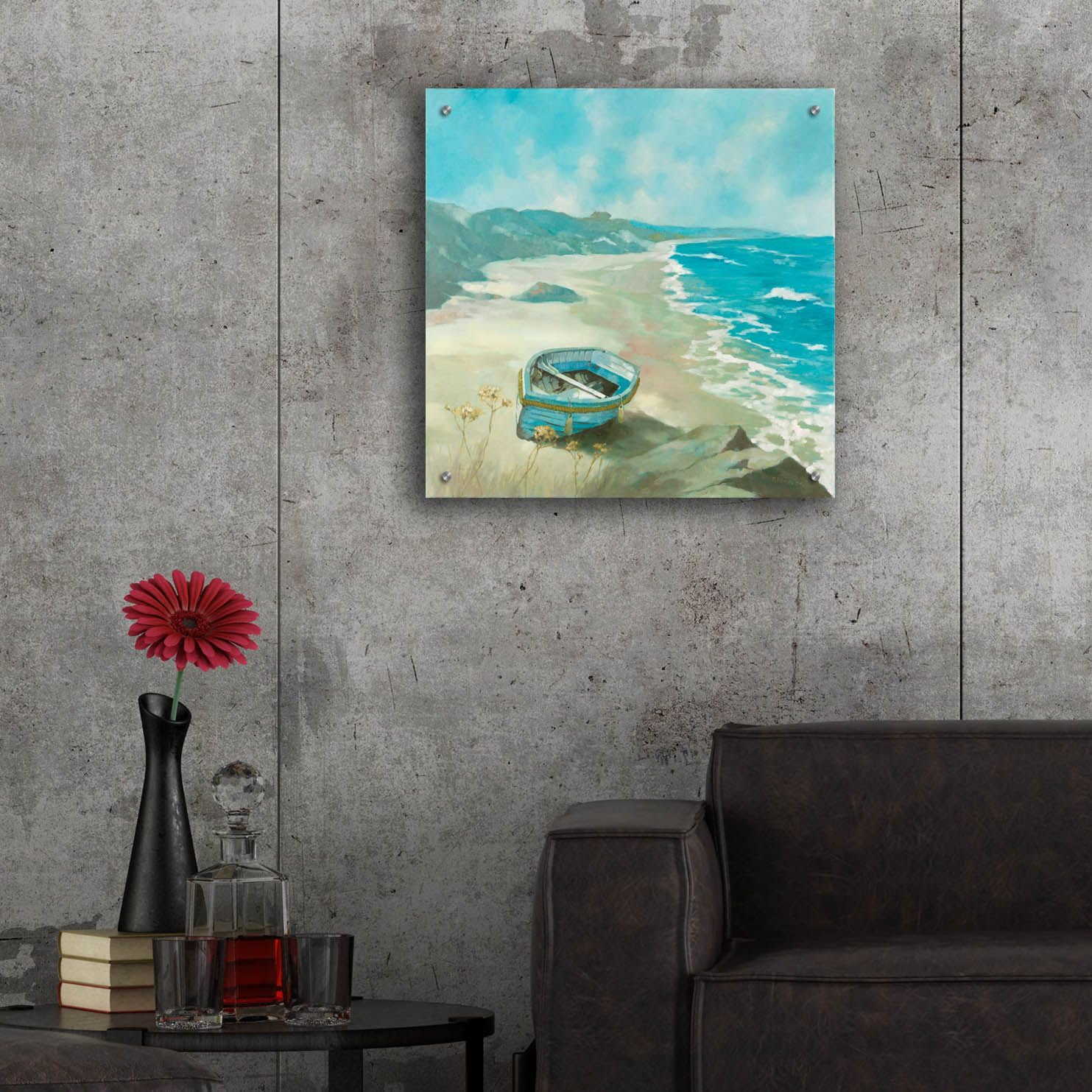 Graham Reynolds 'Boat Show 1' Acrylic Glass Wall Art - 24x24 Inch Modern Coastal Painting for Living Room, Bedroom & Office Decor | Vibrant Nautical Home Artwork