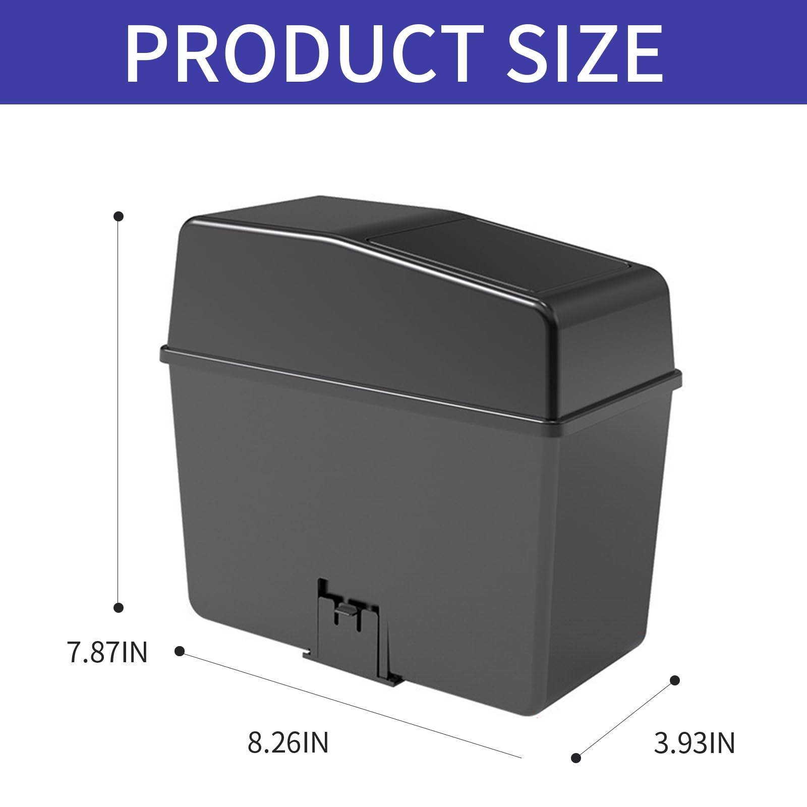 1 Pcs Black Car Trash Can with Lid - Universal Portable Car Trash Bin for Cars, SUVs, Offices - Ideal for Road Trips, Commuting, and Home Use