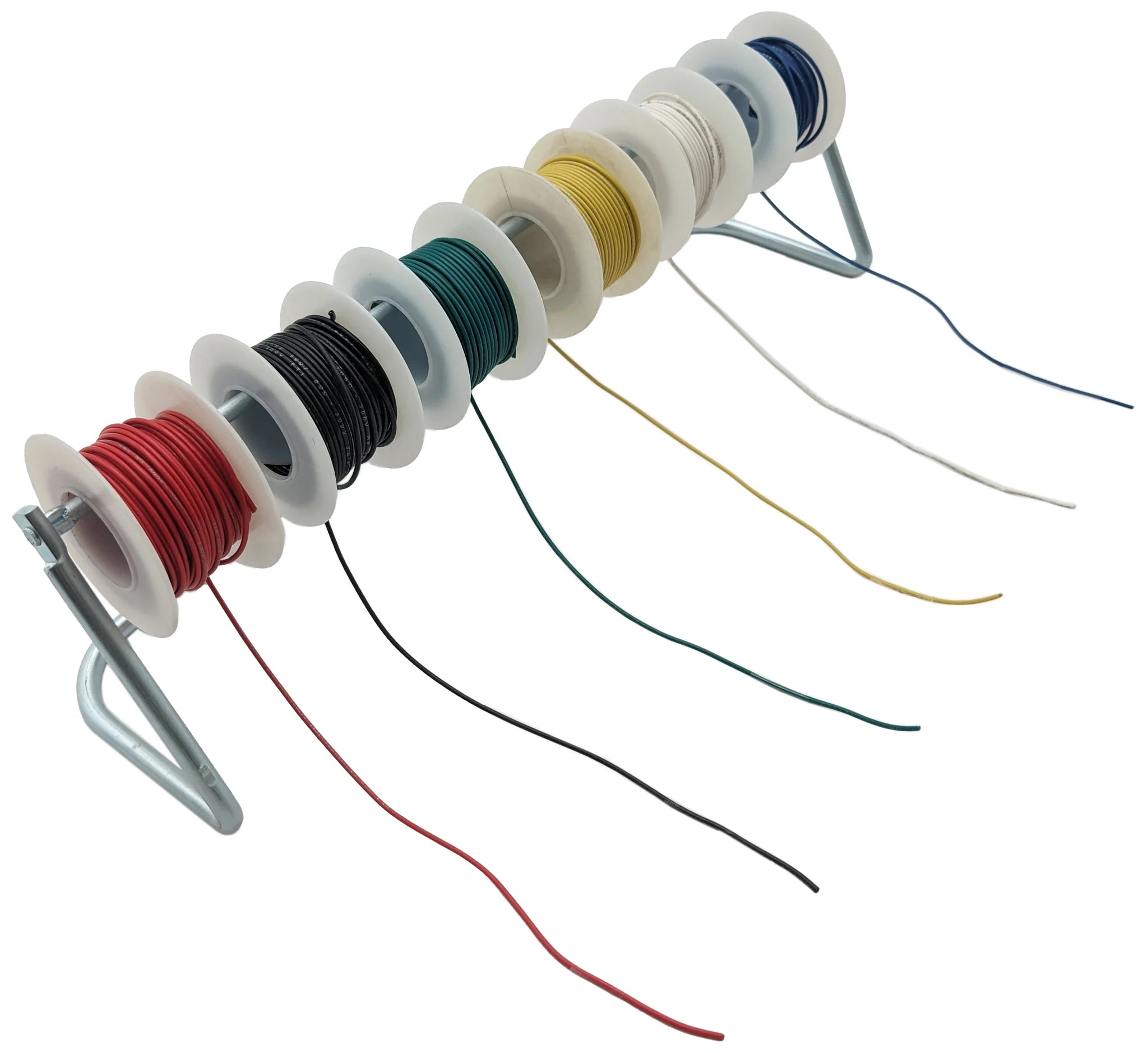 24 Gauge Hook Up Wire Kit - 6 Spools (25ft Each) Stranded Tinned Copper Wire with Metal Spool Holder - Perfect for Electronics, DIY Projects, Automotive Wiring & Home Repairs
