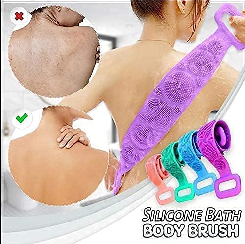 UCRAVO Double-Sided Silicone Body Scrubber Belt - Exfoliating Shower Scrubber for Deep Cleansing, Replaces Bath Towel - Perfect for Spa, Bath & Shower Exfoliation - Durable & Hygienic Skin Care Essential