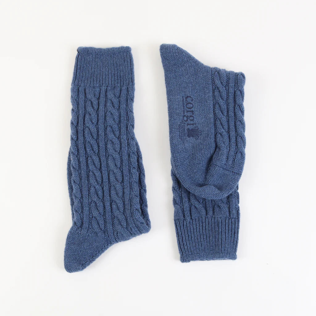 Handmade Men's Pure Cashmere Cable Knit Socks - Ultra Soft & Warm Winter Socks for Indoor & Outdoor Activities