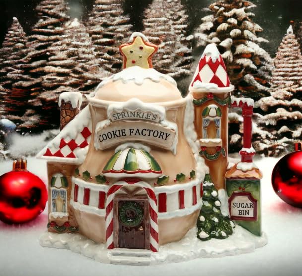 Laurie Furnell Santa's Village Collection Fine Ceramic Cookie Jar - 12-7/8
