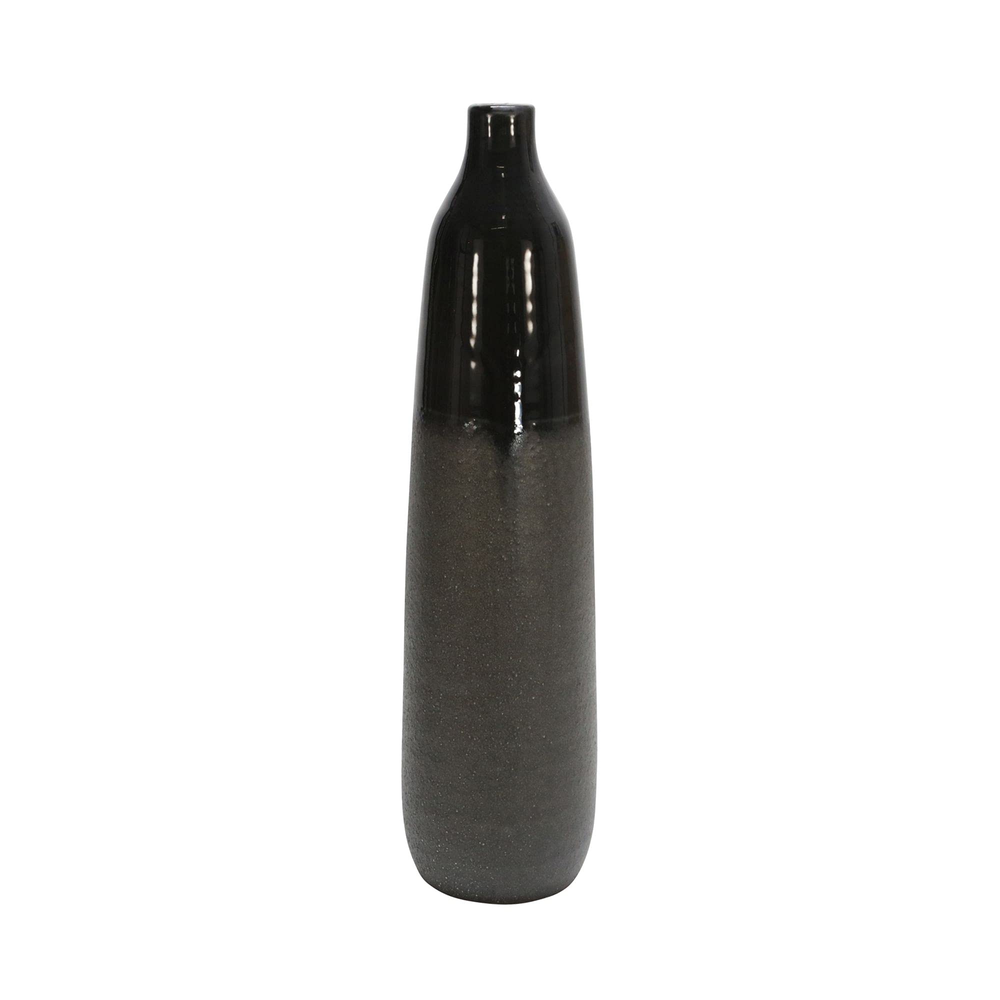 Kingston Living 22 Inch Charcoal Black Glass Bottle Vase - Modern Home Decor for Centerpieces, Wedding Decorations, and Dining Table Decor